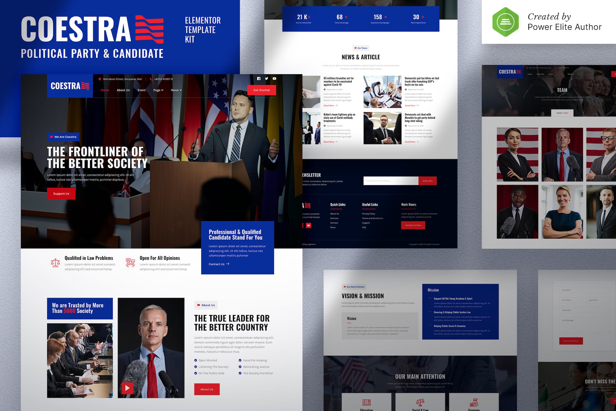 Coestra – Political Party & Candidate Elementor Template Kit template kit cover image