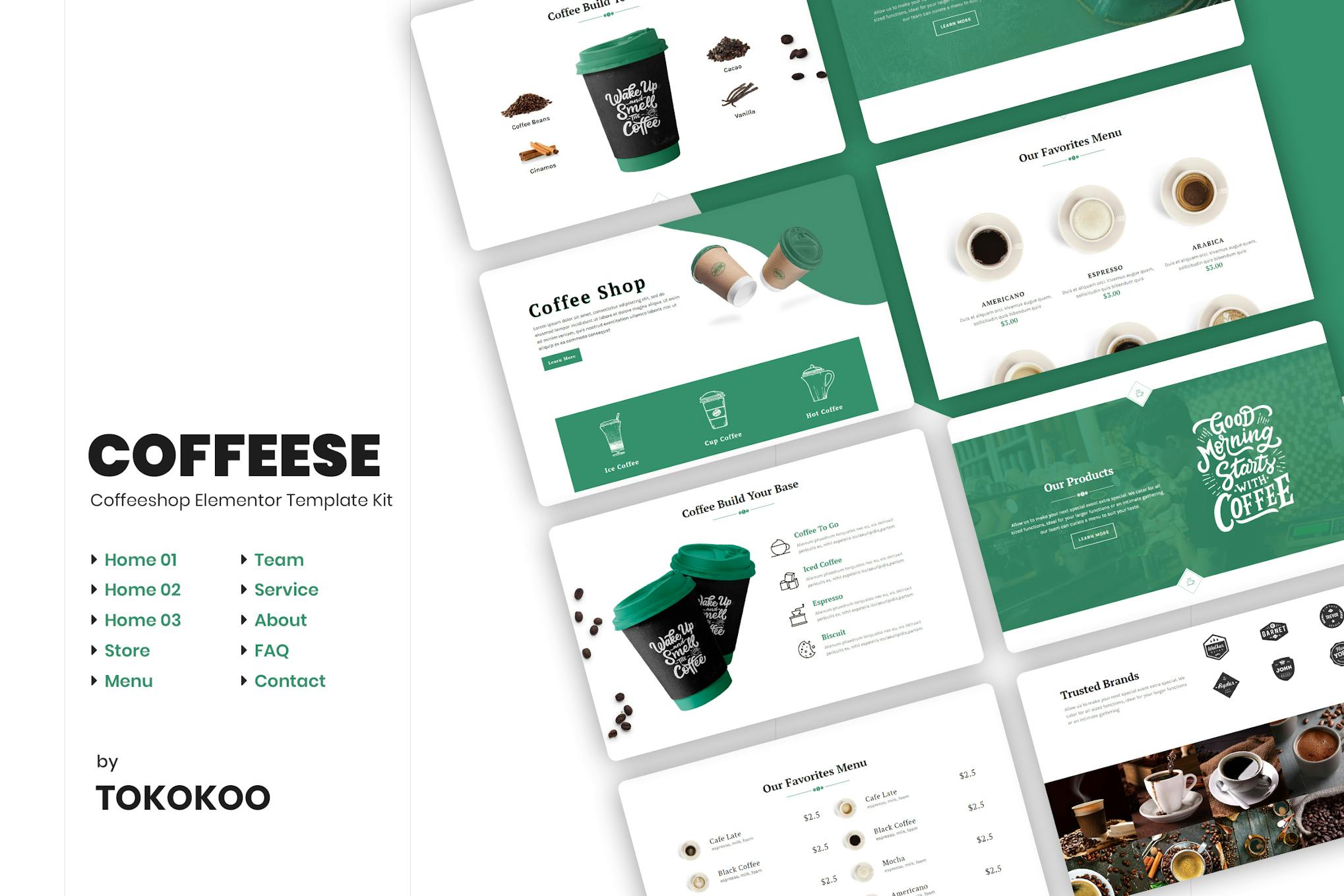 Coffesse | Cafe & Coffee Shop Elementor Template Kit template kit cover image
