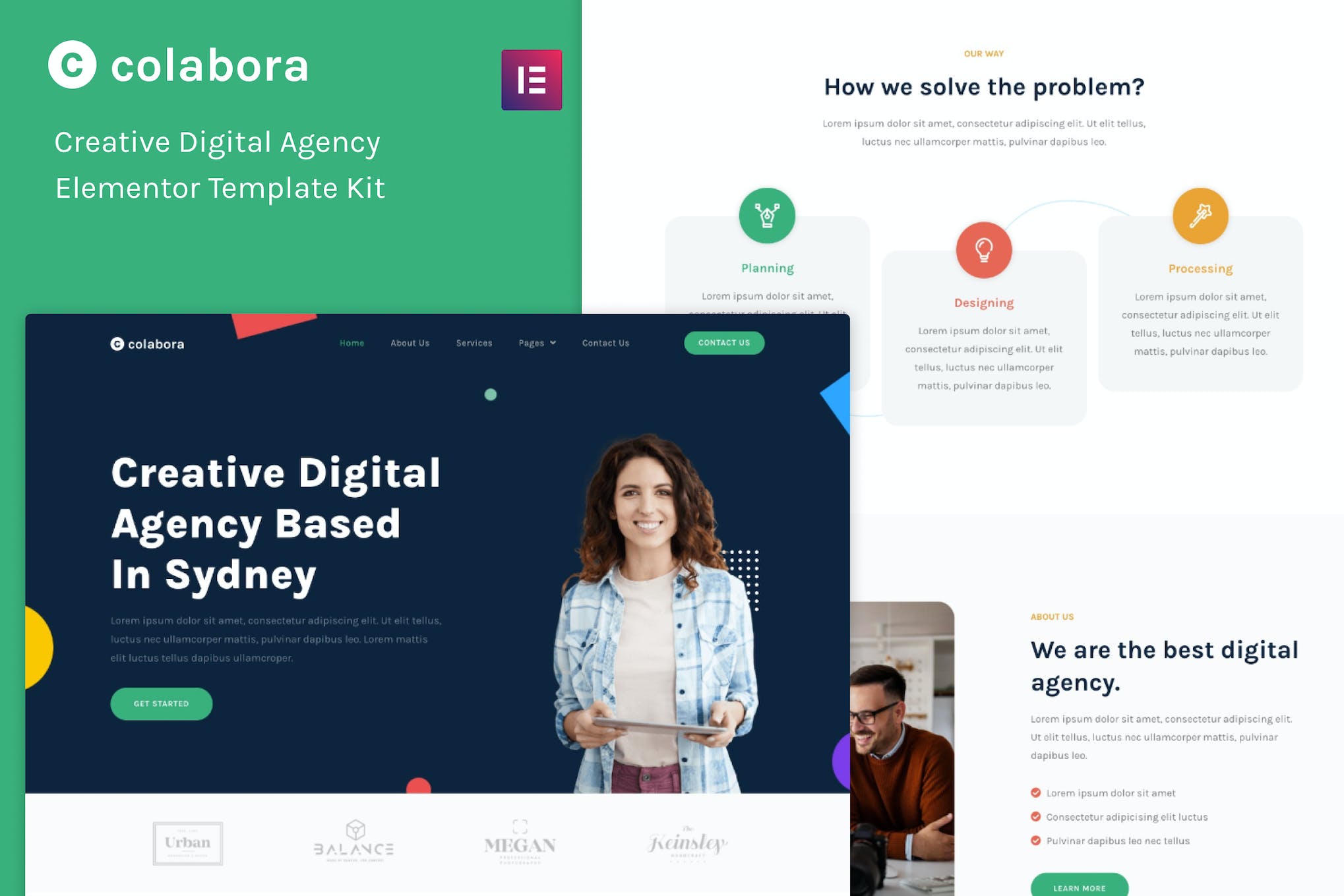 Colabora - Creative Digital Agency Elementor Template Kit template kit cover image