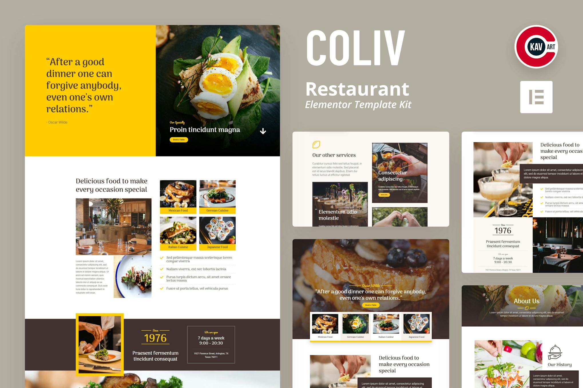 Coliv - Restaurant Template Kit template kit cover image