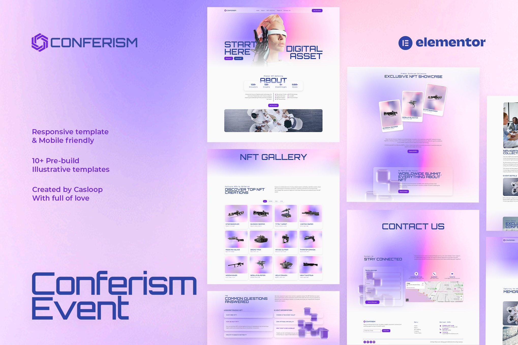 Conferism - Events & Entertainment Elementor Template Kit template kit cover image