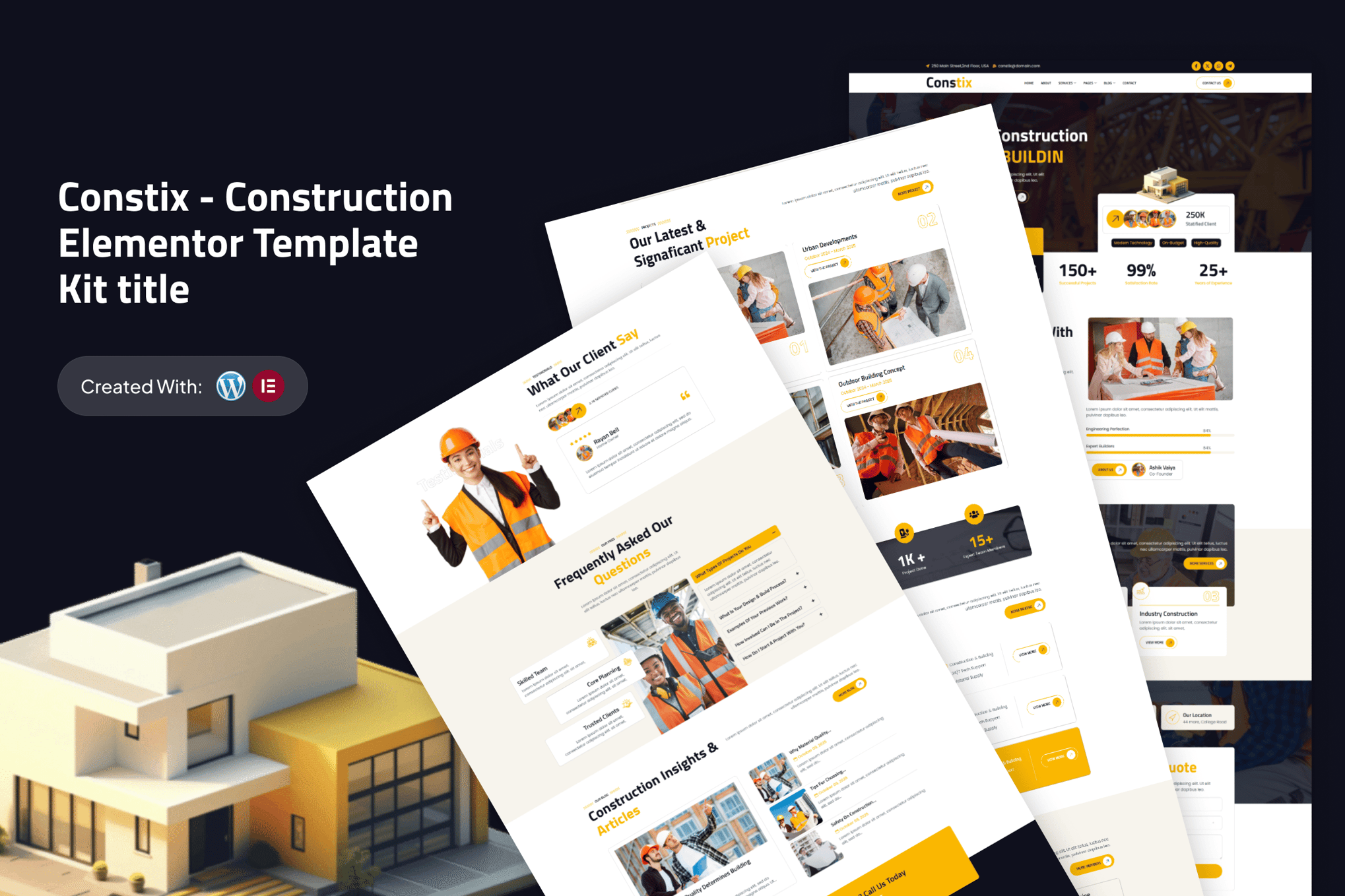 Constix - Construction & Building Elementor Template Kit template kit cover image