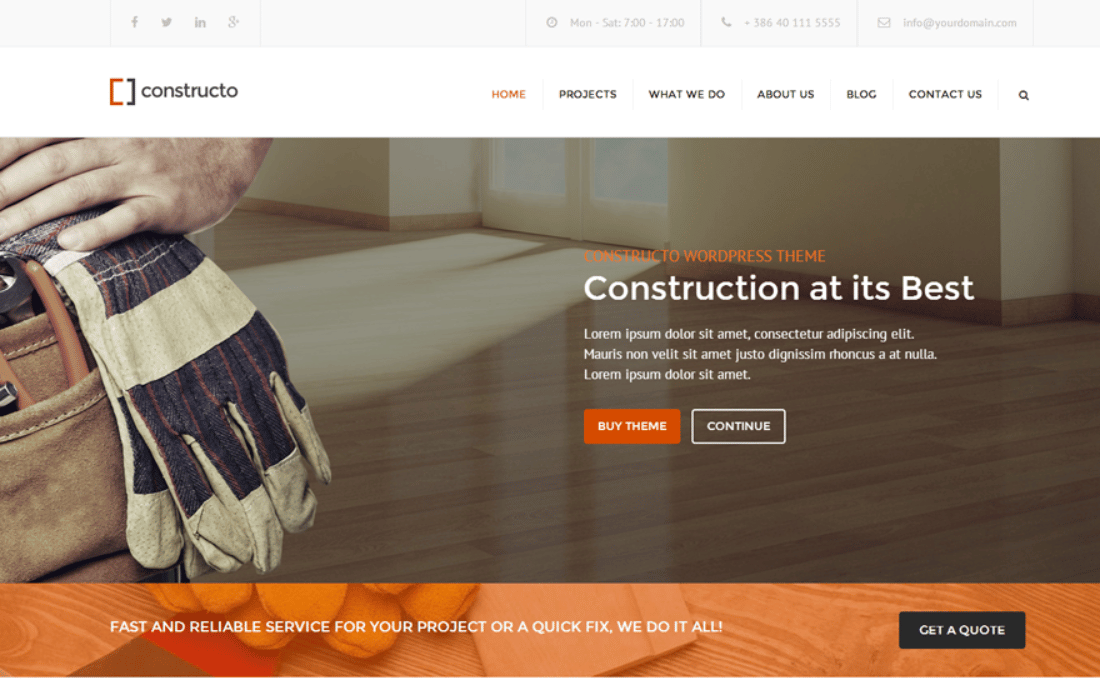 Constructo - Construction WordPress Theme theme cover image