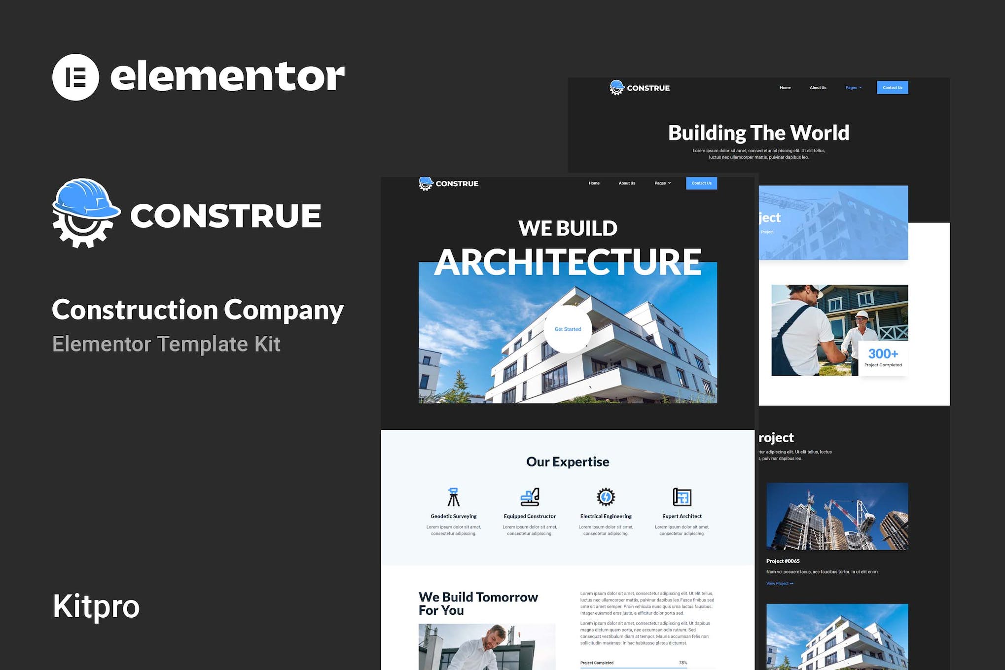 Construe - Construction Company Elementor Template Kit template kit cover image