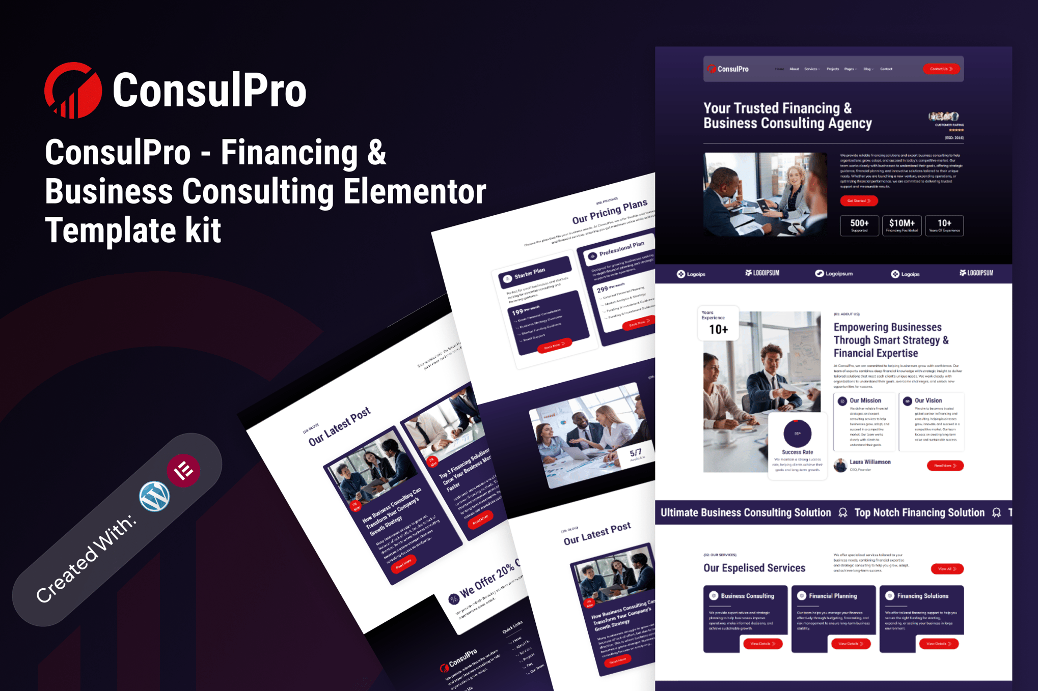Consulpro - Financing & Business Consulting Elementor Template kit template kit cover image