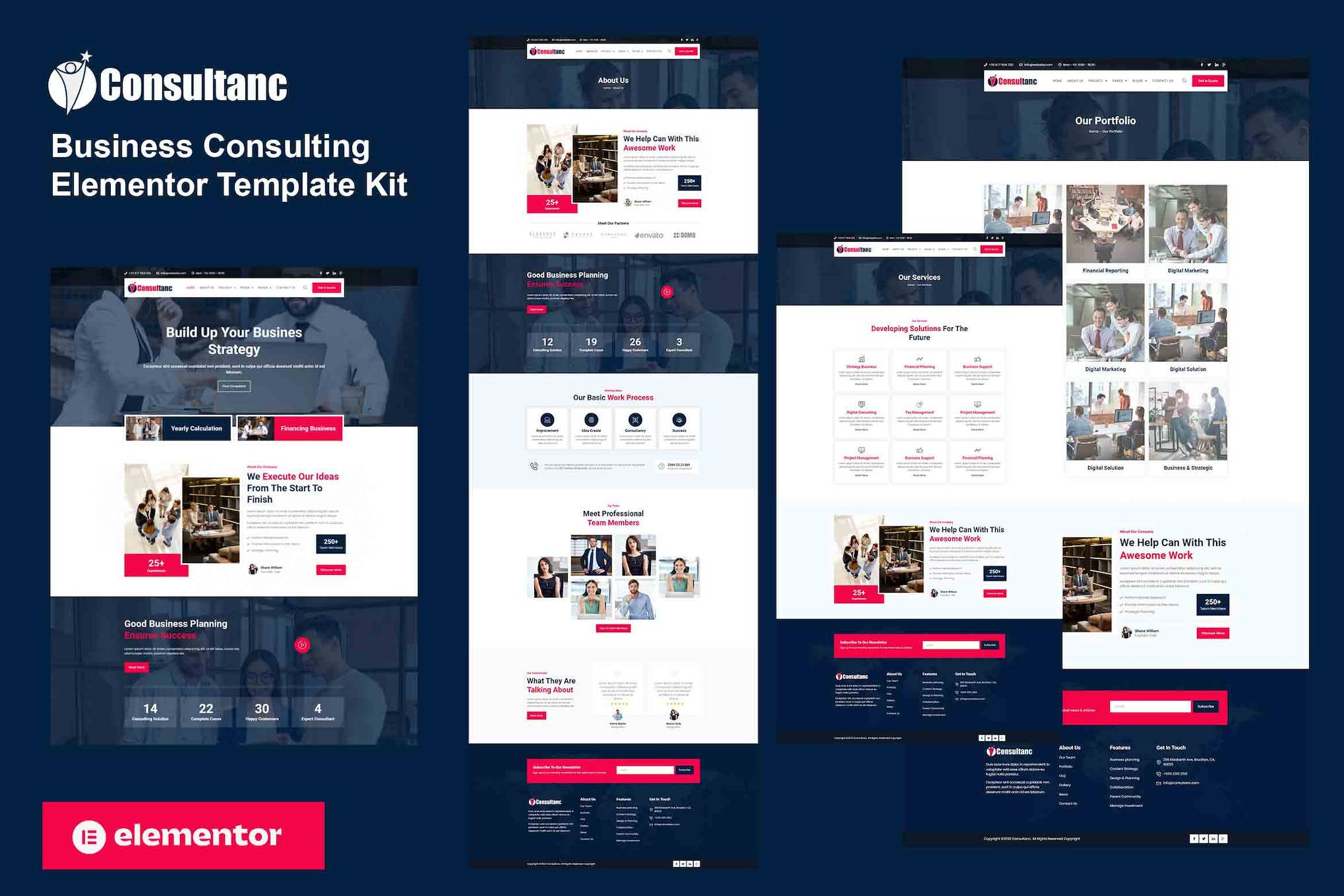 Consultanc - Business Consulting Elementor Template Kit template kit cover image