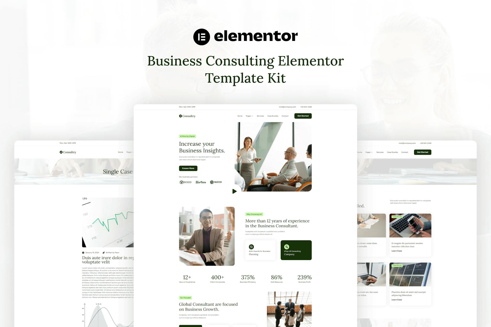 Consultry - Business Consulting Elementor Template Kit template kit cover image