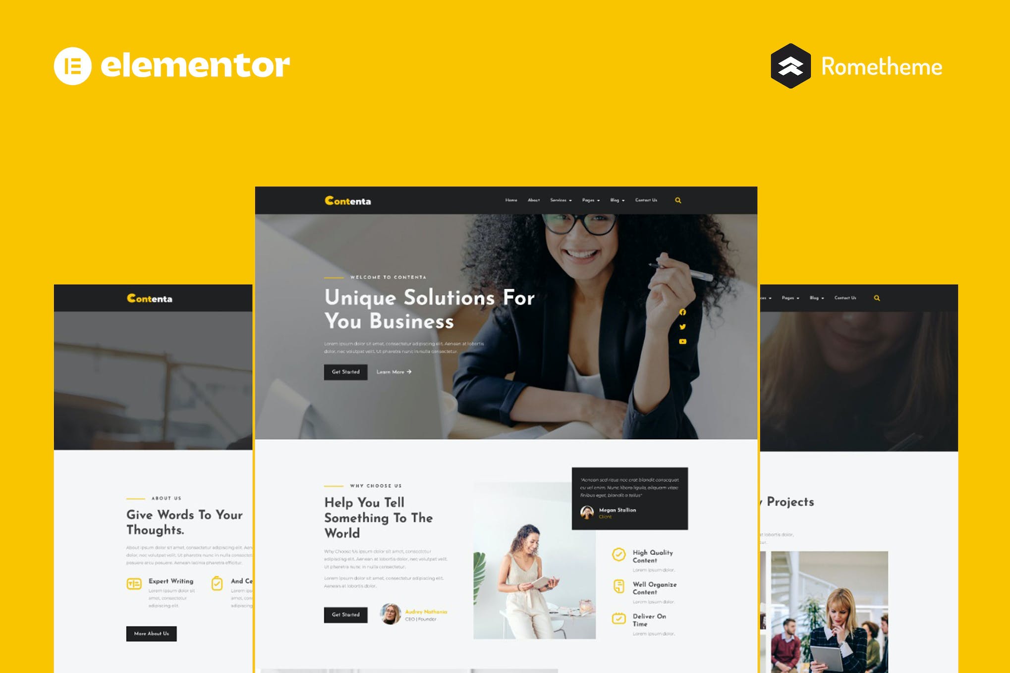 Contenta - Content Writing Services Elementor Pro Full Site template kit cover image