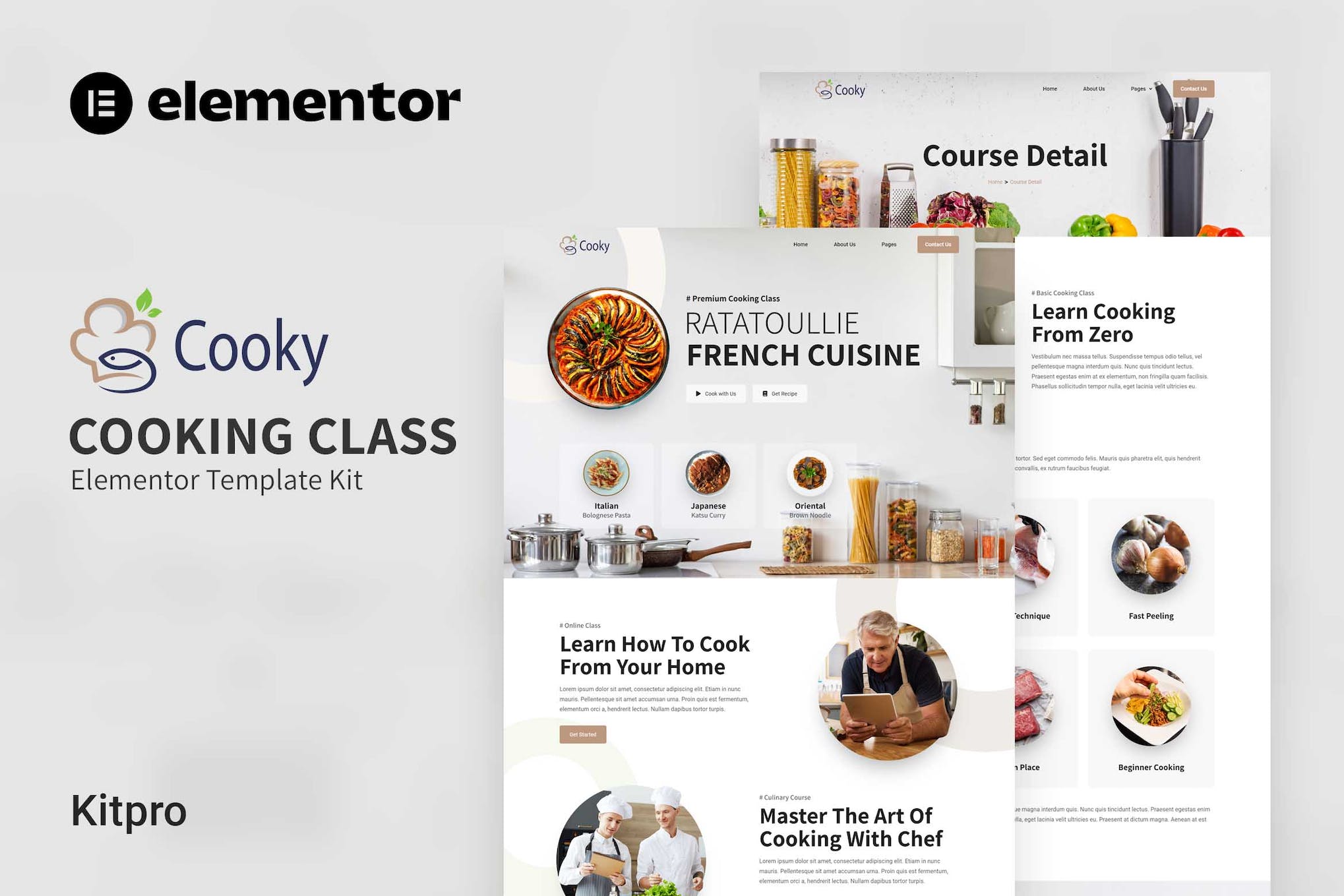 Cooky - Cooking Class Elementor Template Kit template kit cover image