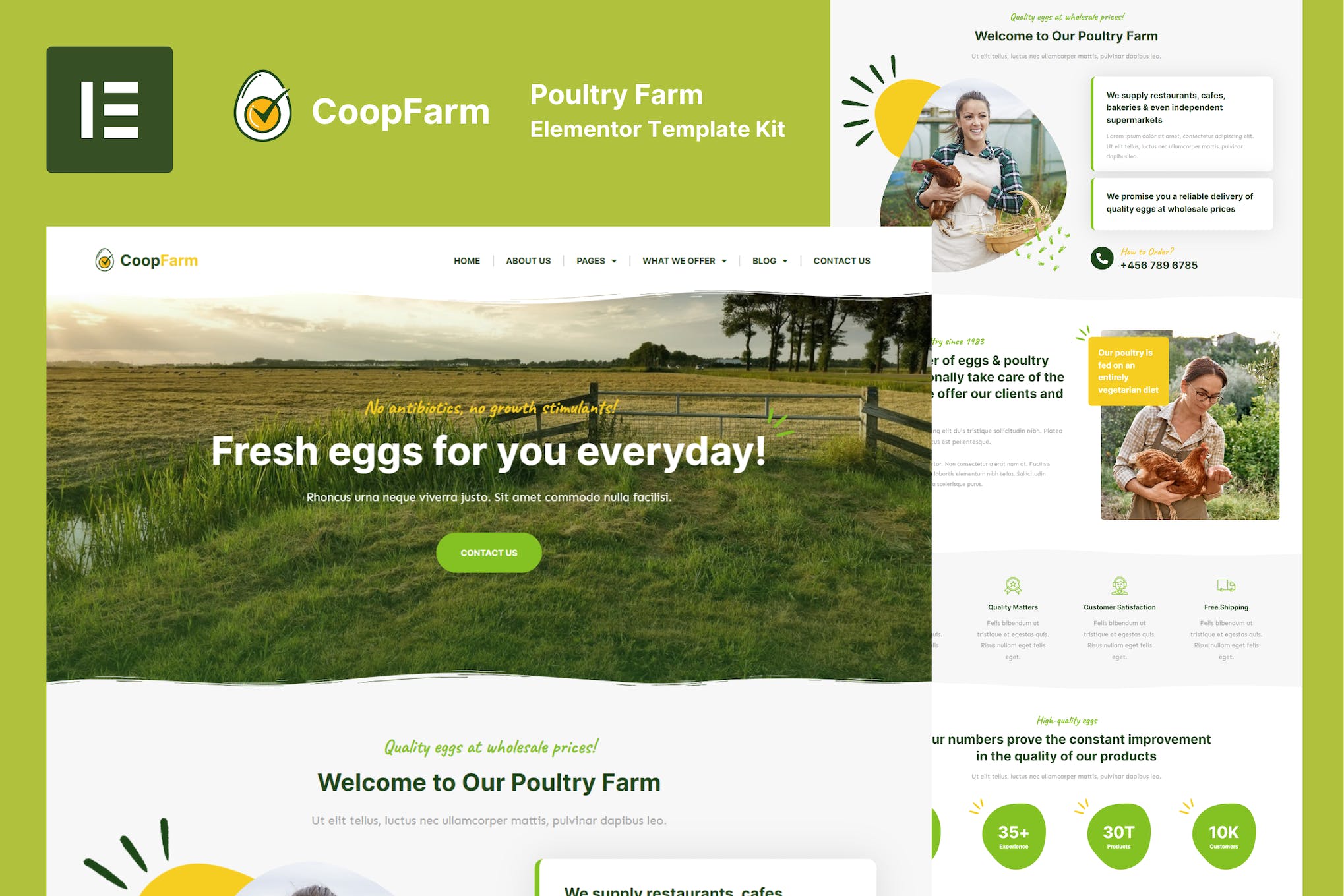 CoopFarm - Poultry Farm Elementor Template Kit template kit cover image