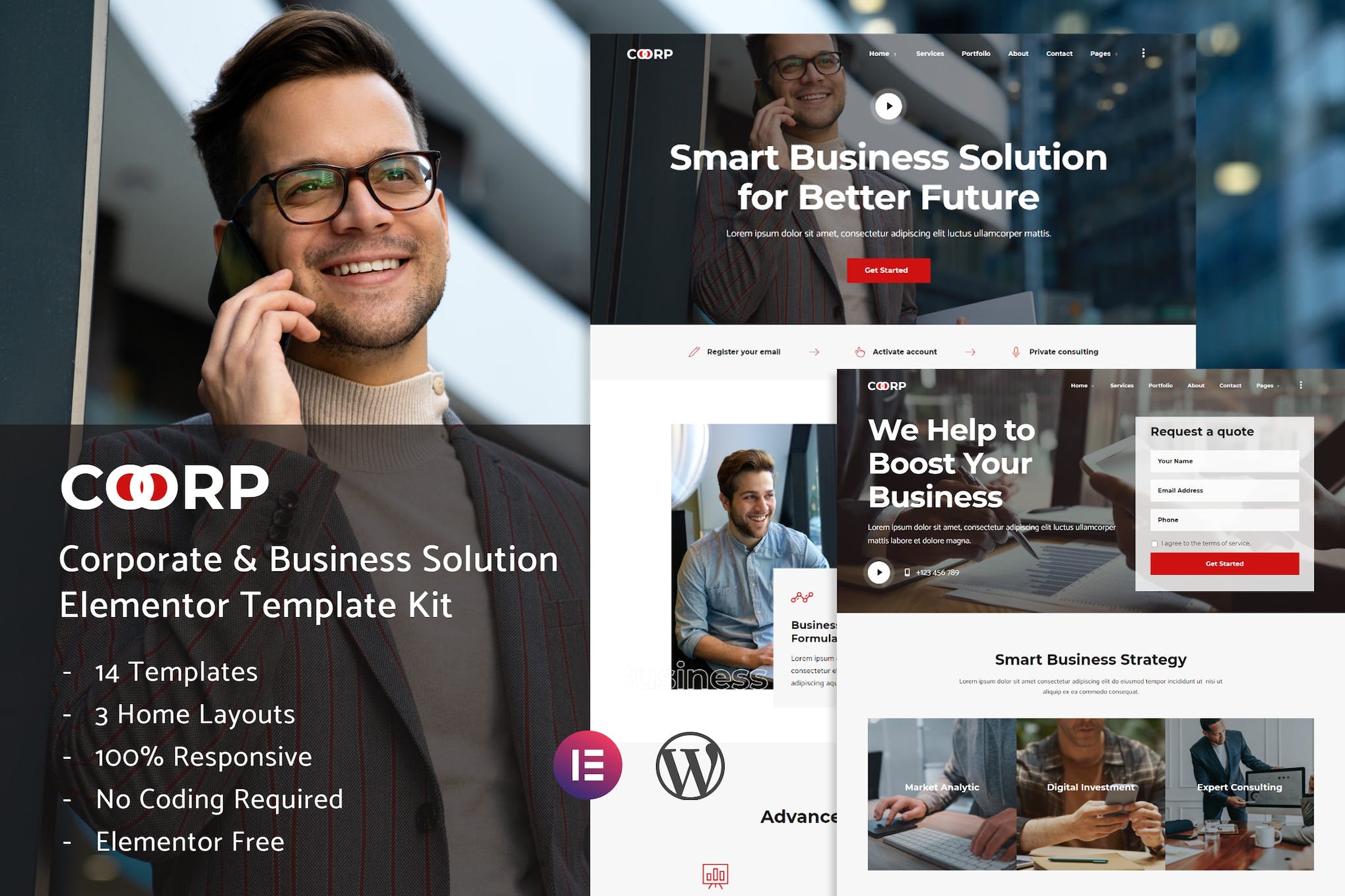Coorp - Multi-purpose Business Solutions Elementor Template Kit template kit cover image