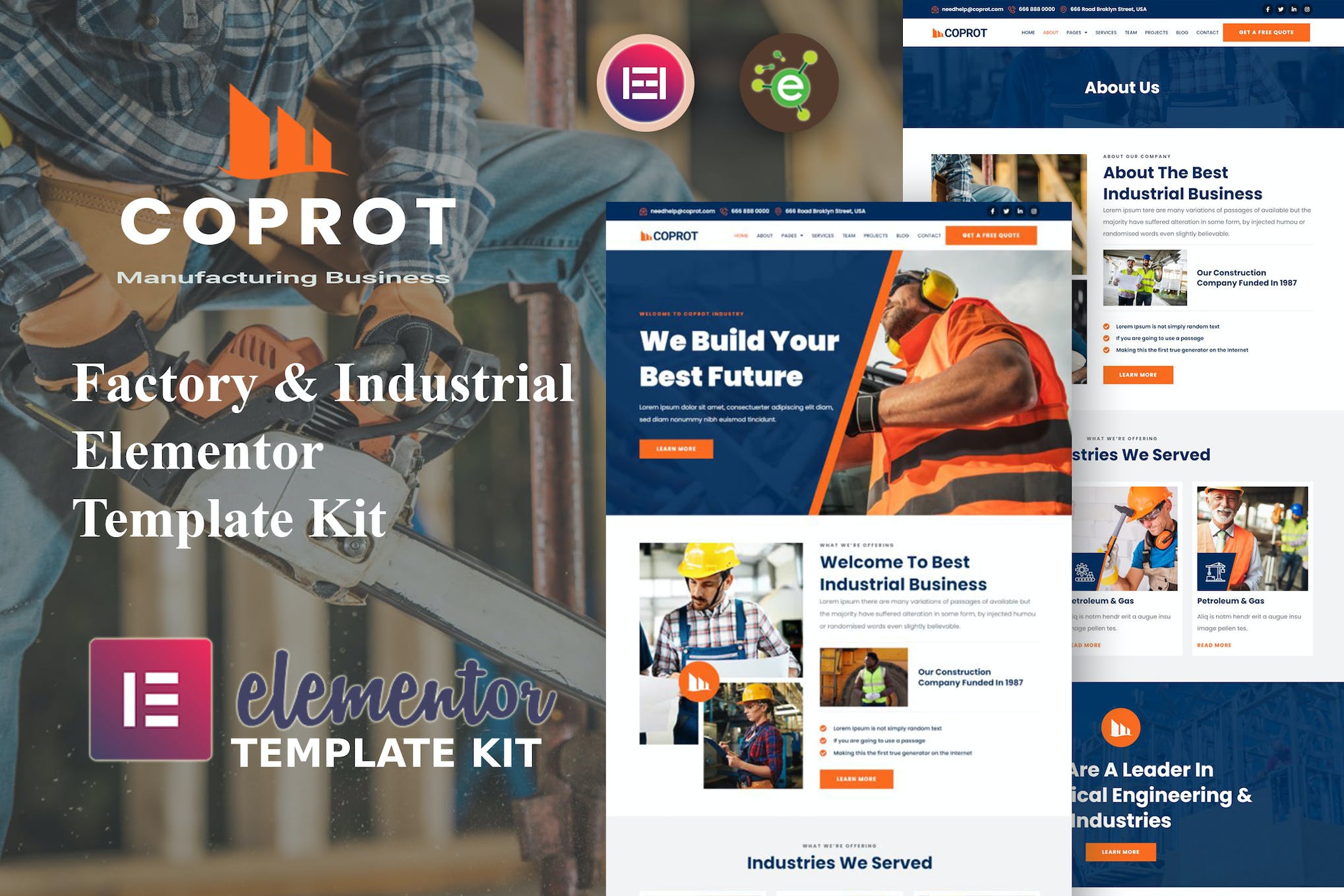 Coprot - Factory & Industrial Elementor Template Kit template kit cover image
