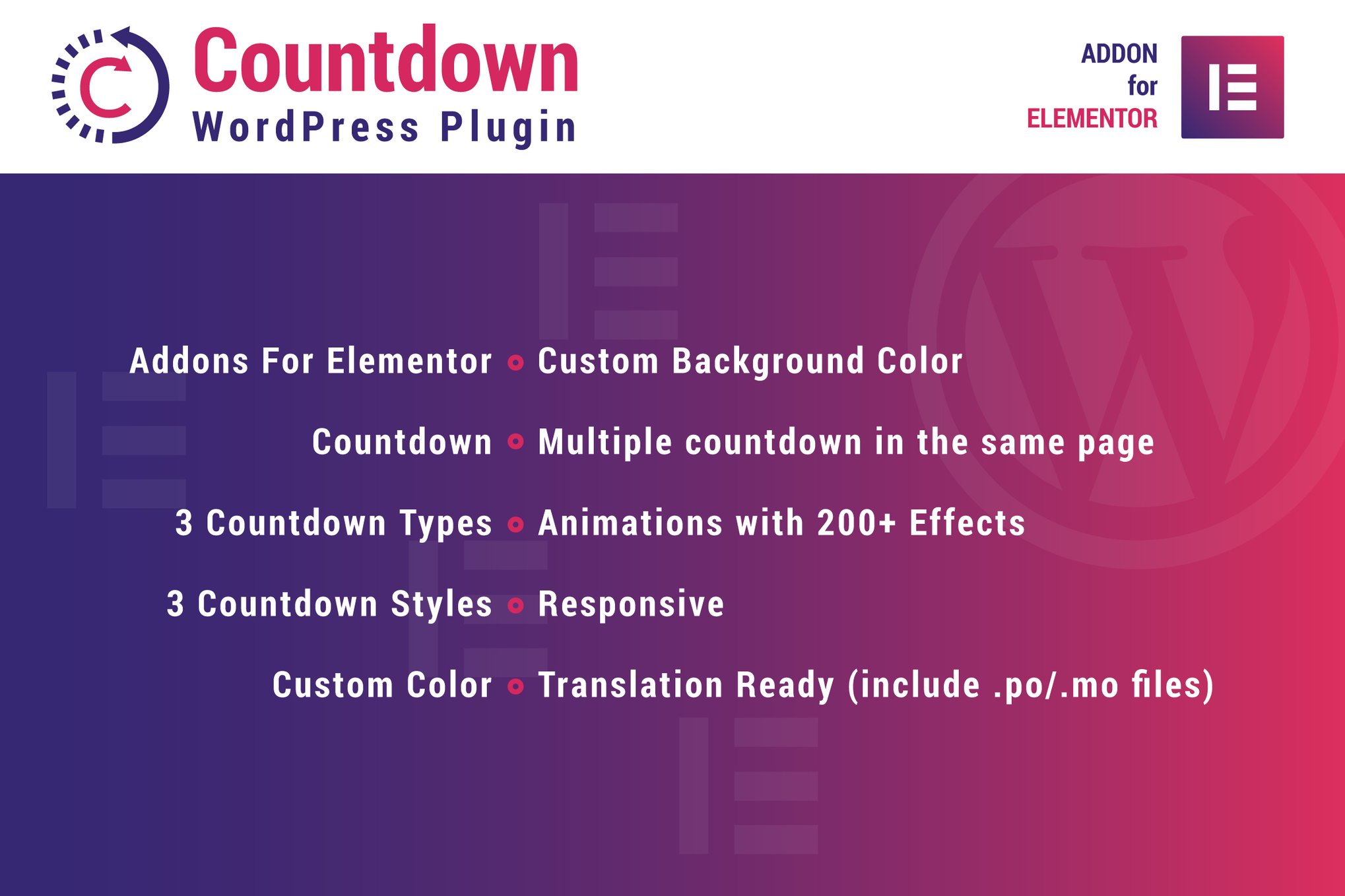 Countdown for Elementor WordPress Plugin plugin cover image