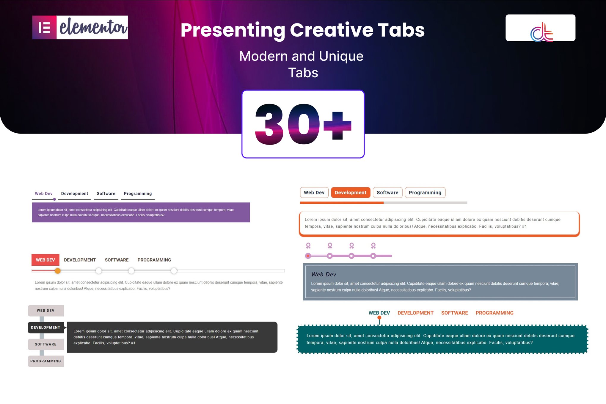 Creative Tabs addon for elementor plugin cover image