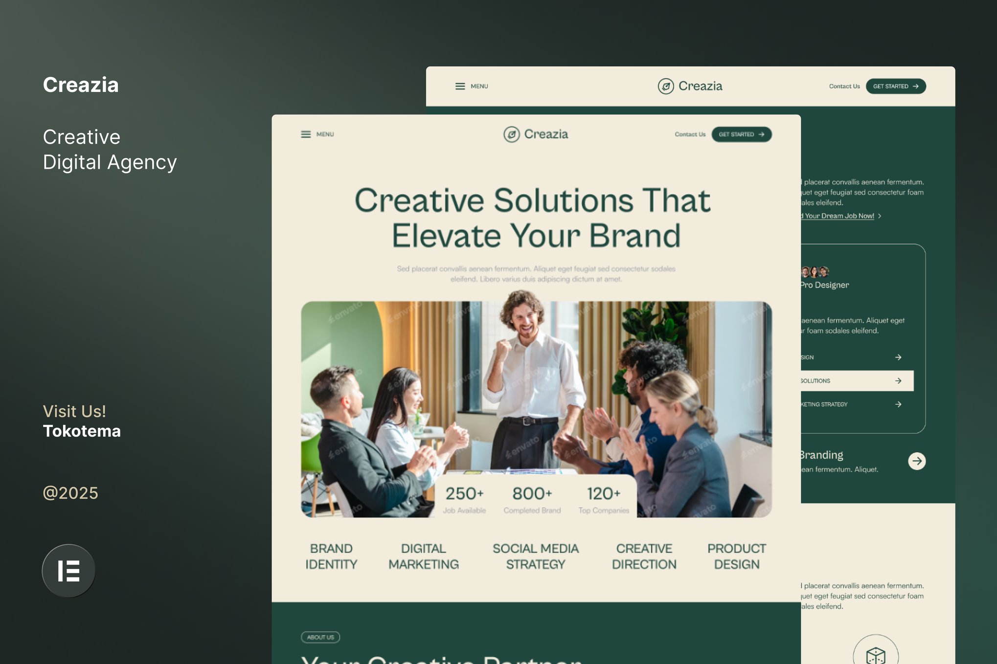 Creazia – Creative Agency Website Elementor Template Kits template kit cover image