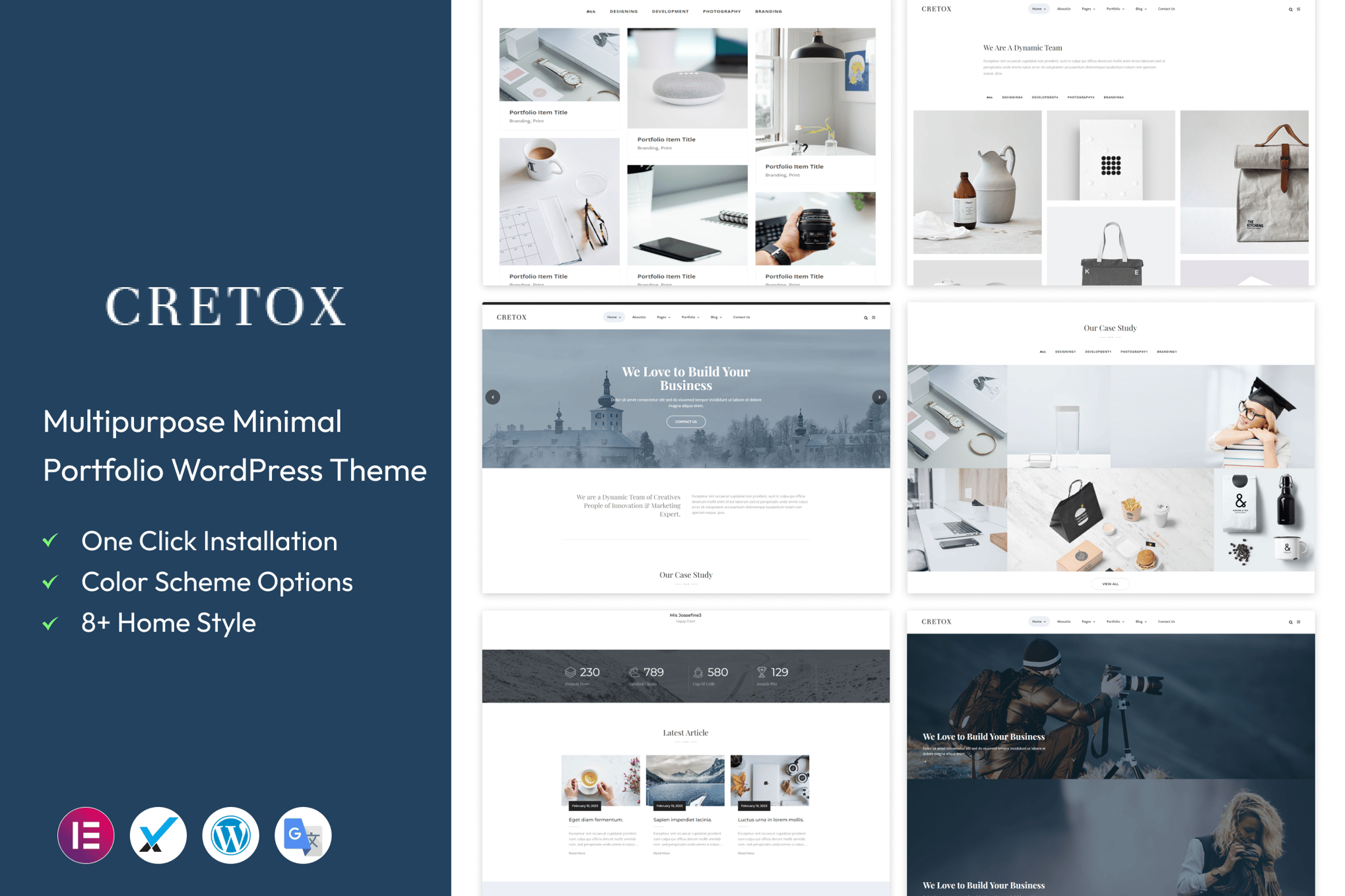 Cretox - Multipurpose Portfolio WordPress Theme theme cover image