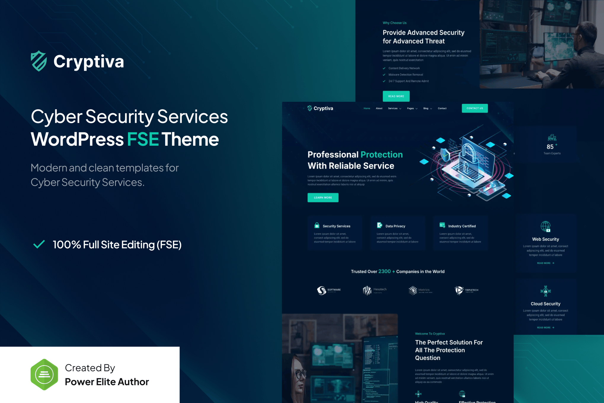 Cryptiva - Cyber Security Services WordPress Theme theme cover image