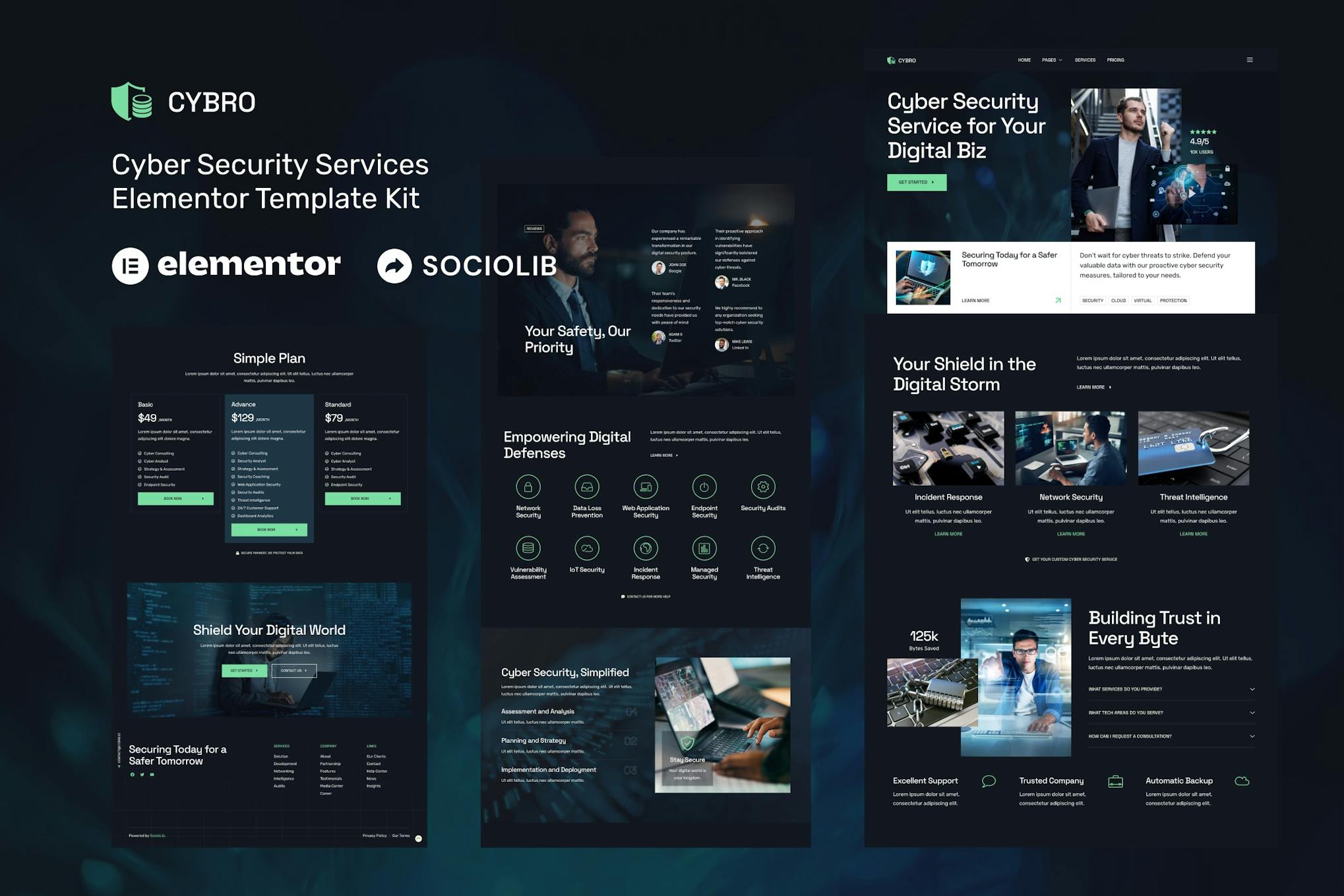 Cybro - Cyber Security Services Elementor Template Kit template kit cover image