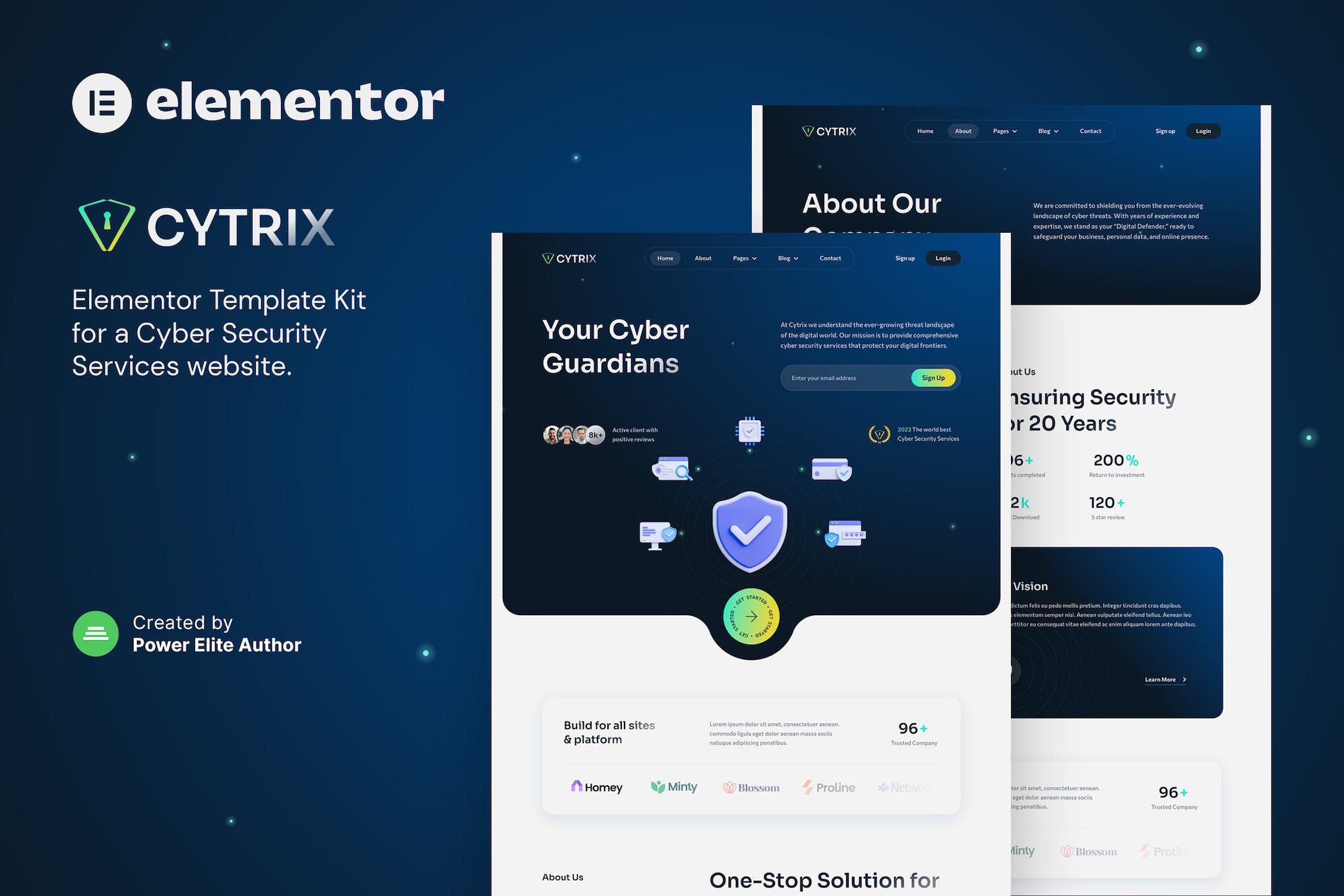 Cytrix – Cyber Security Services Elementor Template Kit template kit cover image