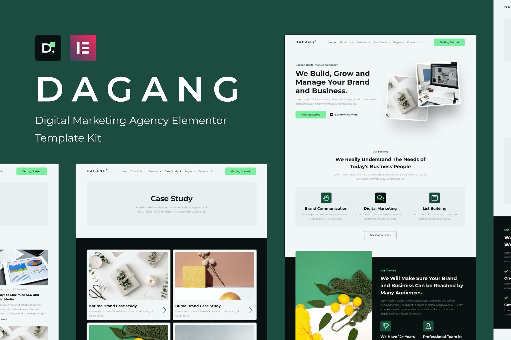 Dagang - Digital Marketing Agency Elementor Template Kit template kit cover image