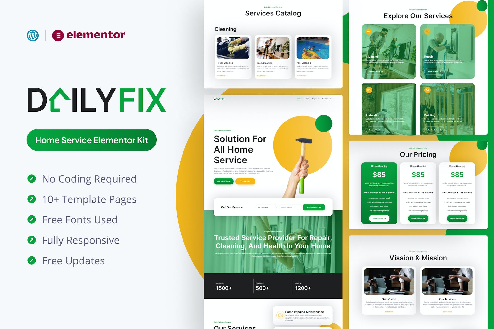 Dailyfix - Home Service Elementor Template Kit template kit cover image