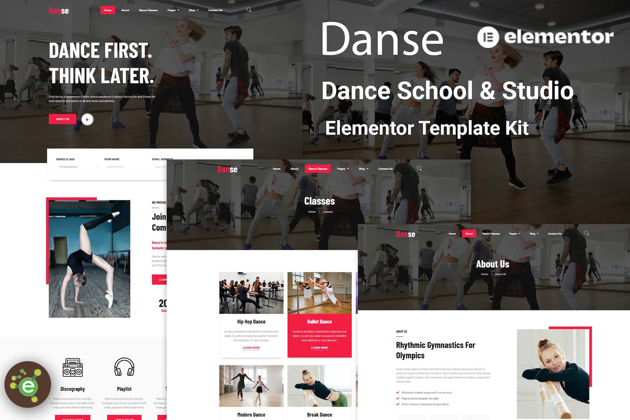 Danse - Dance School and Studio Elementor Template Kit template kit cover image