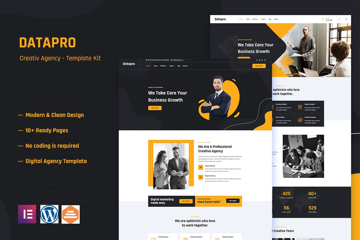 Datapro - Creativ Agency Elementor Template Kit template kit cover image