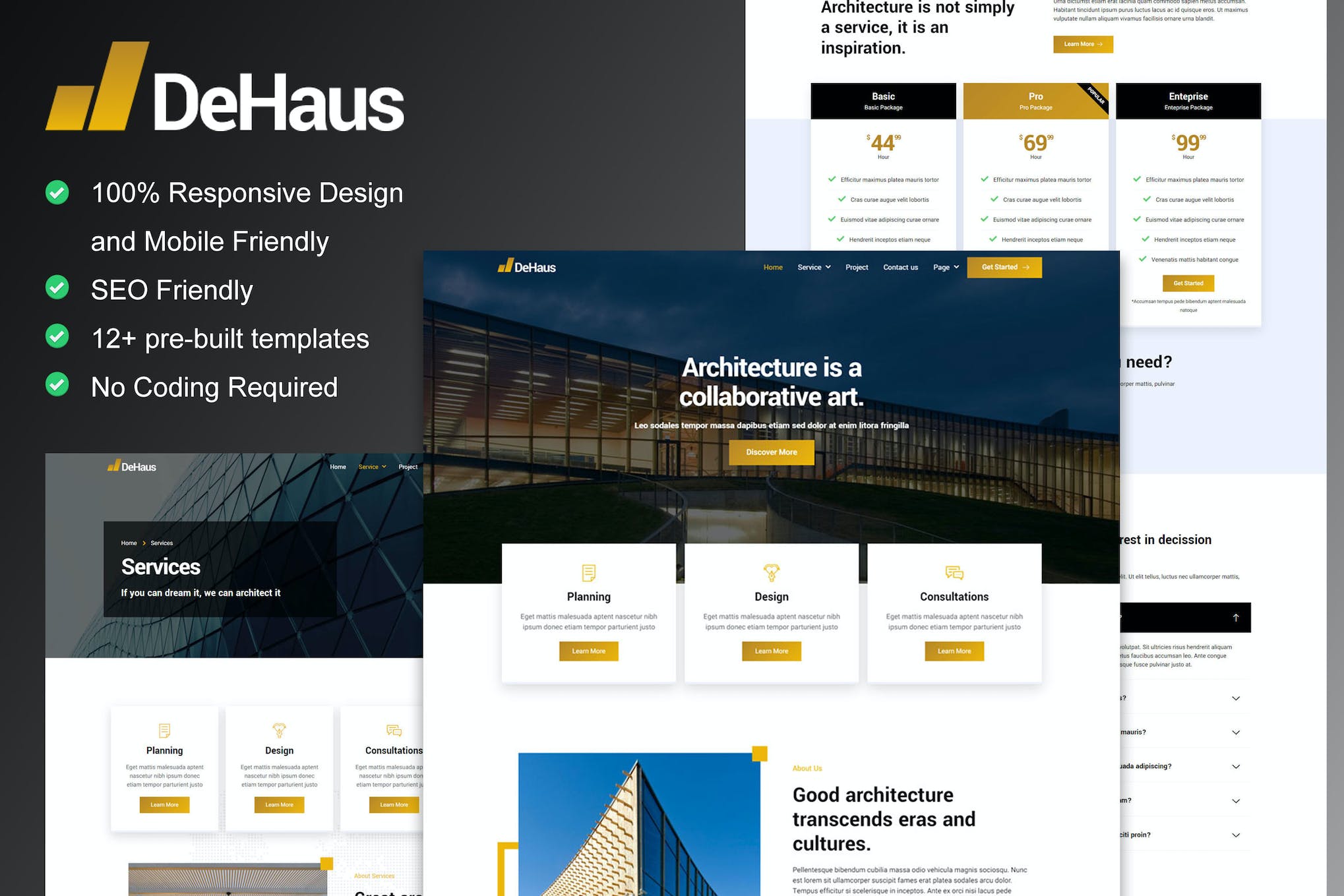 Dehaus - Interior Design & Architecture Elementor Template Kit template kit cover image