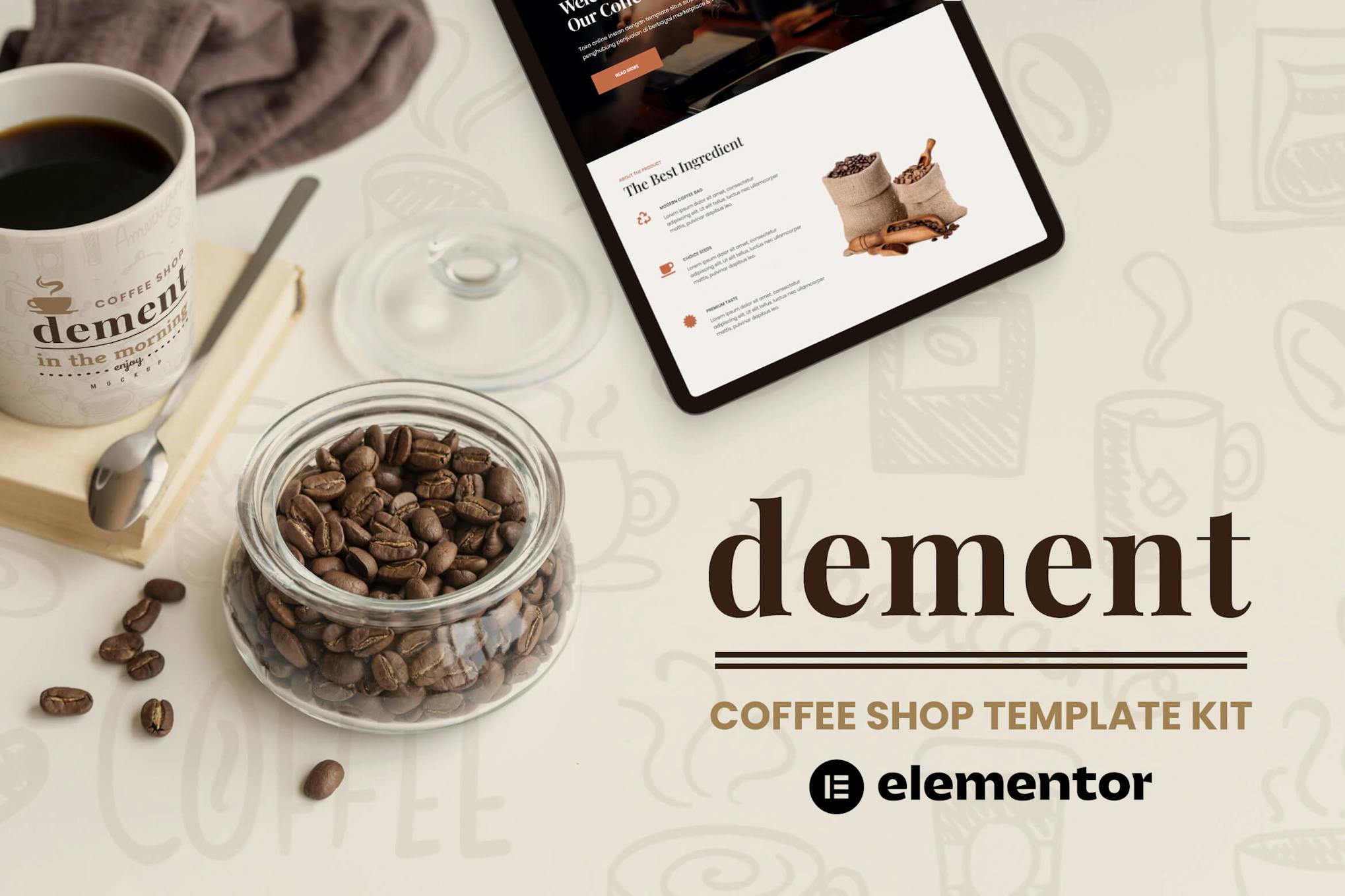Dement - Coffee Shop Elementor Template Kit template kit cover image