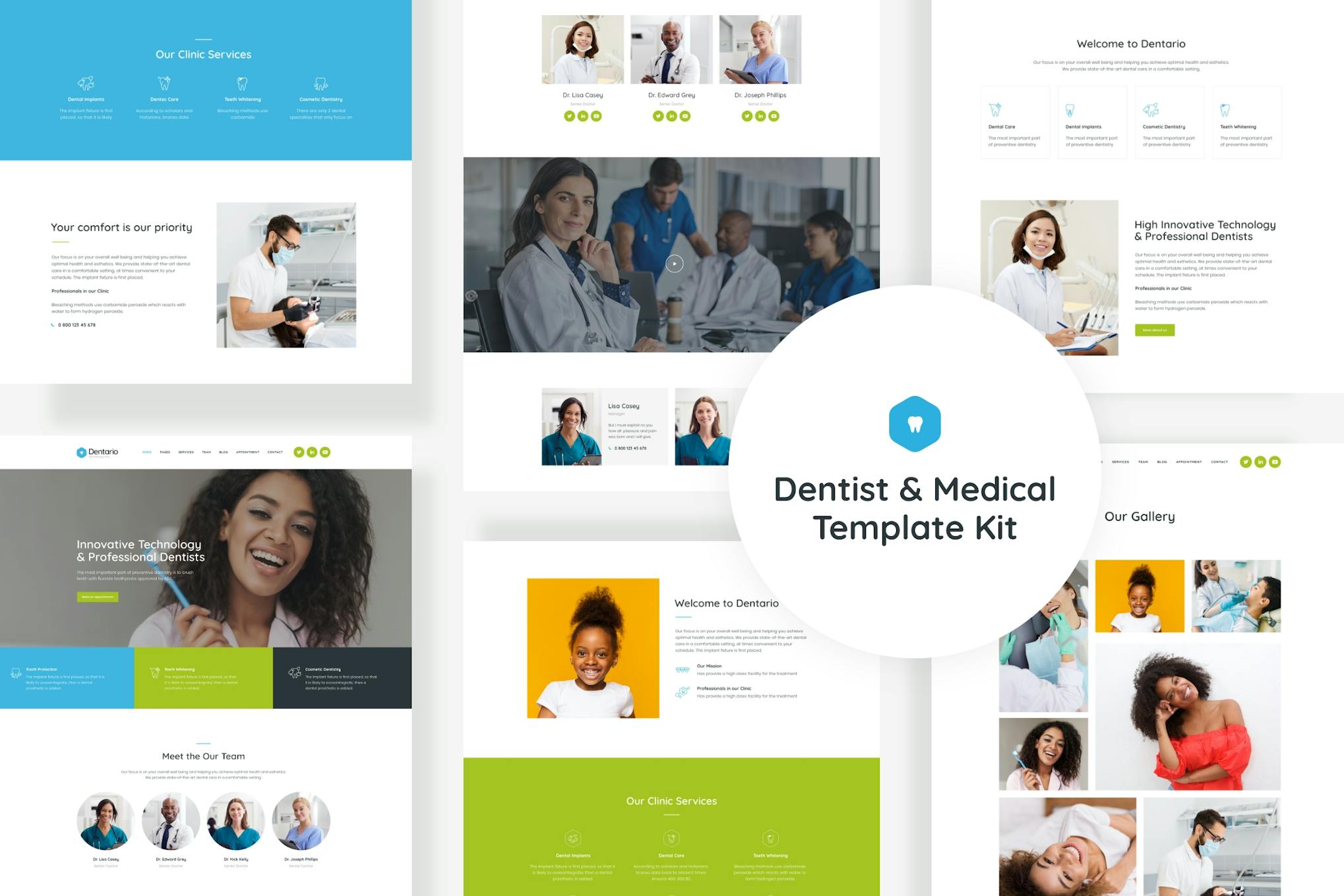 Dentario - Dentist & Medical Elementor Template Kit template kit cover image