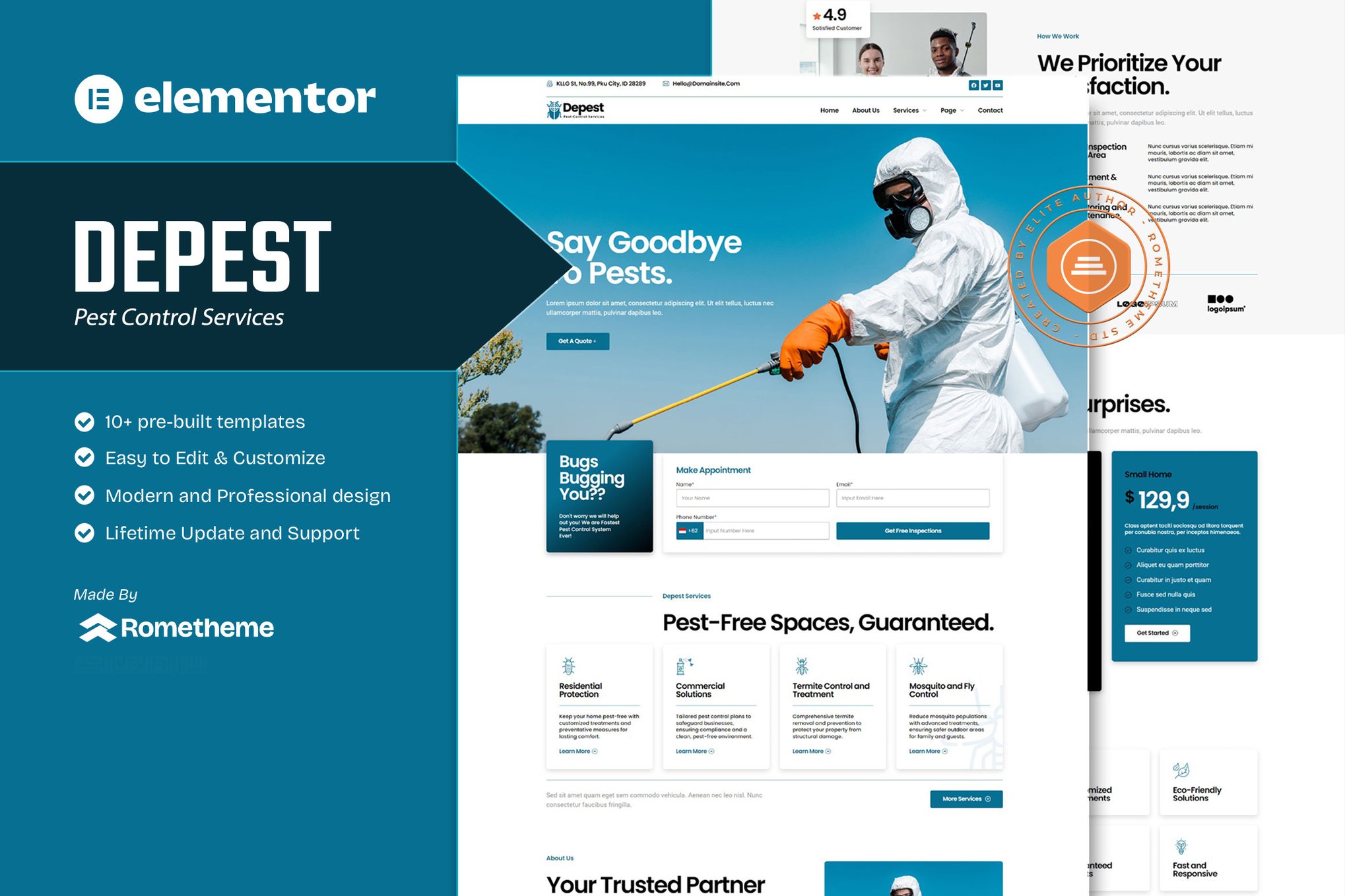 Depest - Pest Control Services Elementor Template Kit template kit cover image