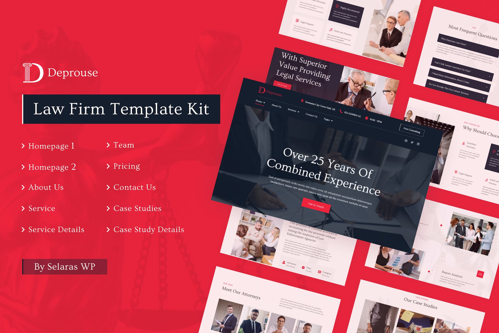 Deprouse - Law Firm & Lawyer Elementor Template Kit template kit cover image