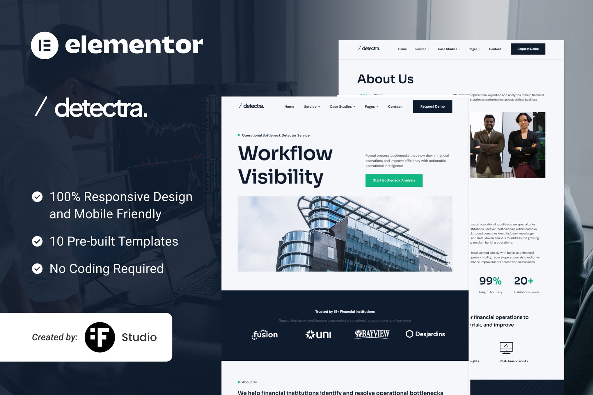 Detectra – Business Process Optimization Elementor Template Kit template kit cover image
