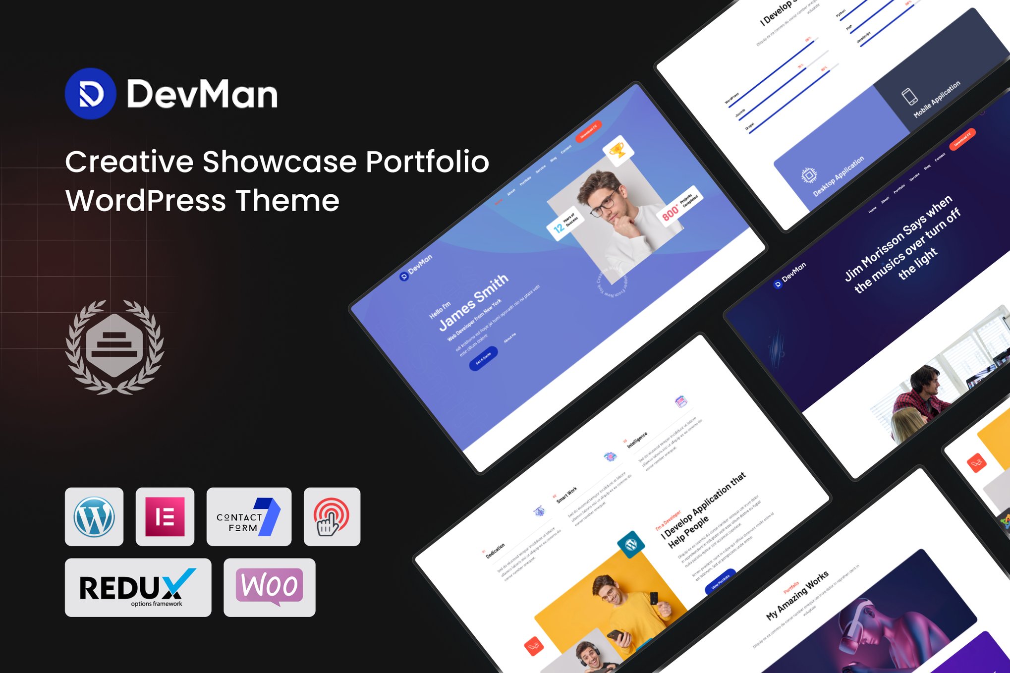 Devman - Personal Portfolio WordPress Theme theme cover image
