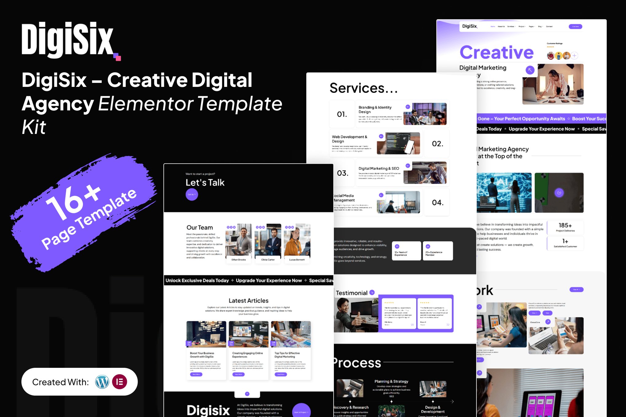 DigiSix– Creative Digital Agency Elementor Template Kit template kit cover image