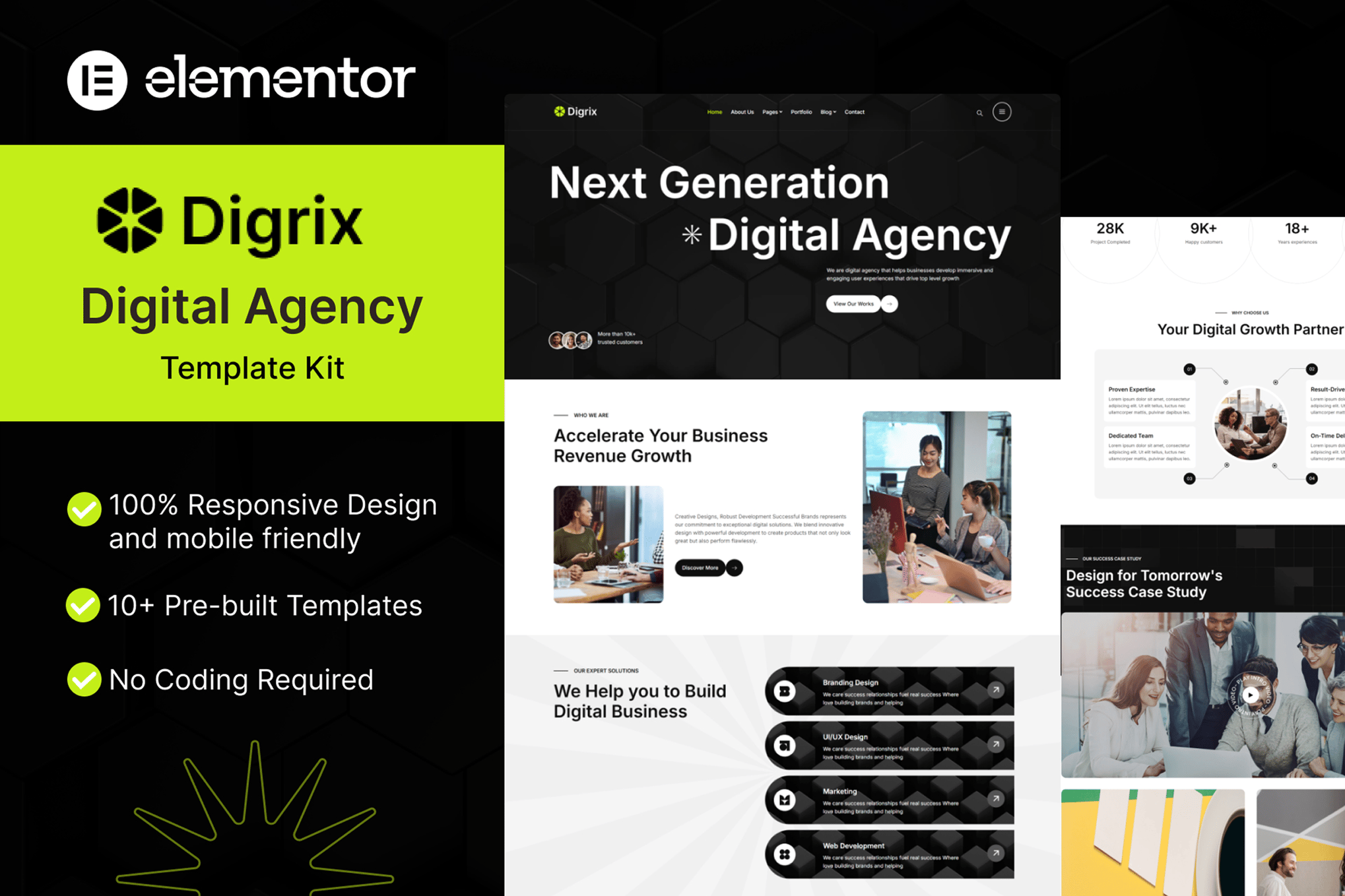 Digrix - Digital Agency Elementor Template Kit template kit cover image