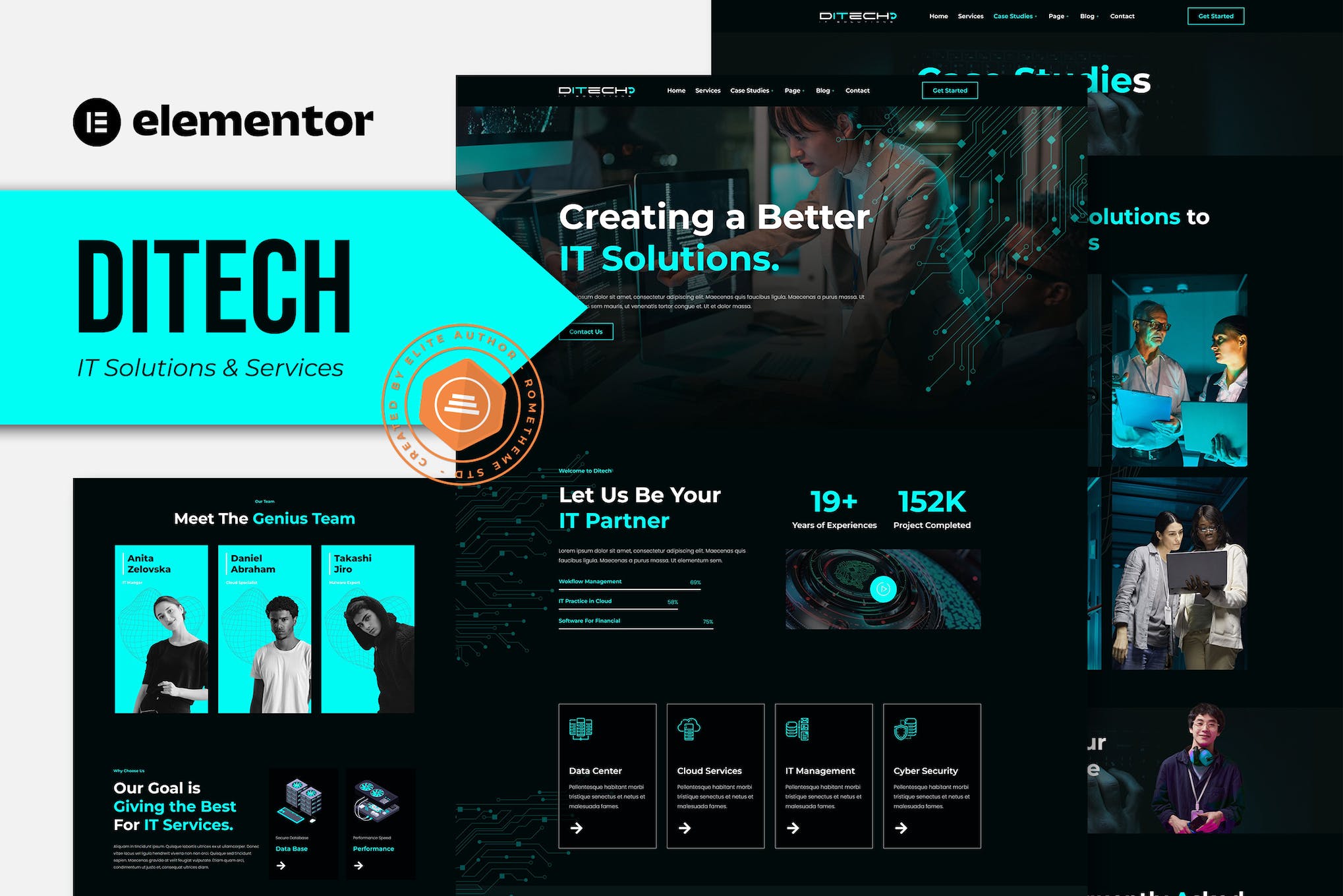 Ditech - IT Solutions & Services Company Elementor Template Kit template kit cover image