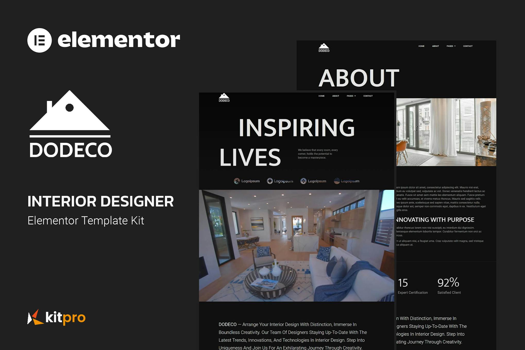Dodeco - Interior Designer Elementor Template Kit template kit cover image