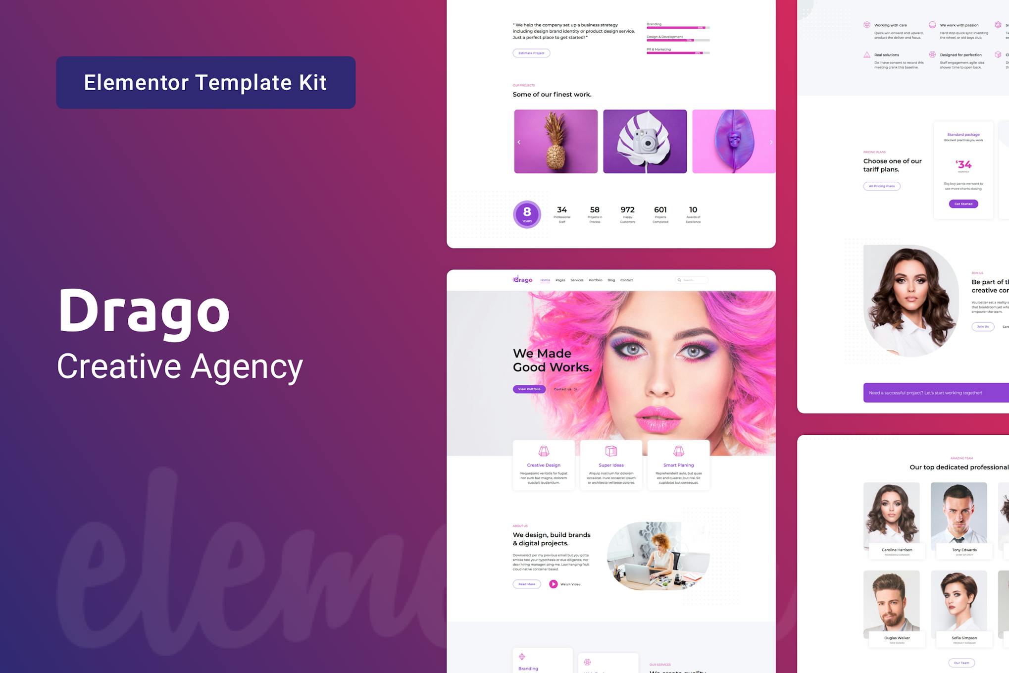 Drago - Creative Digital Agency Elementor Template Kit template kit cover image