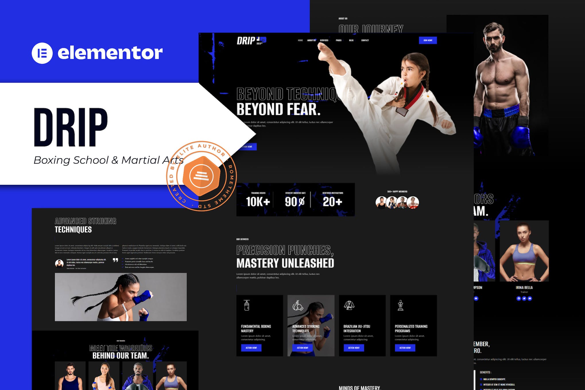 Drip - Boxing School & Martial Arts Elementor Template Kit template kit cover image