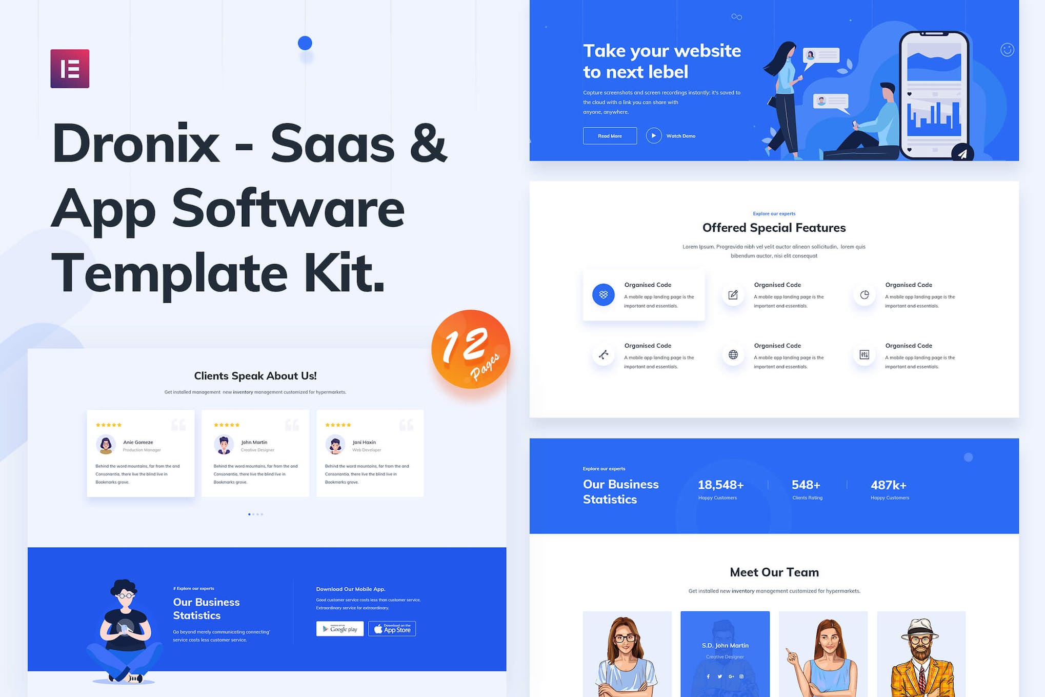 Dronix - SaaS & Startup Elementor Template Kit template kit cover image