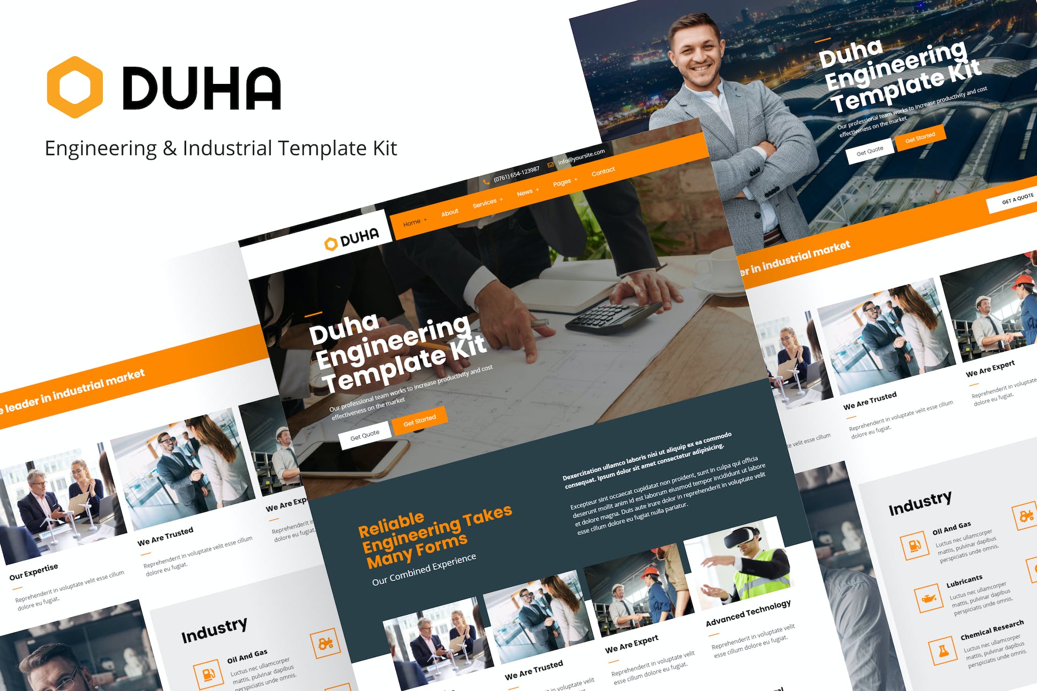 Duha - Engineering & Industrial Elementor Template Kit template kit cover image