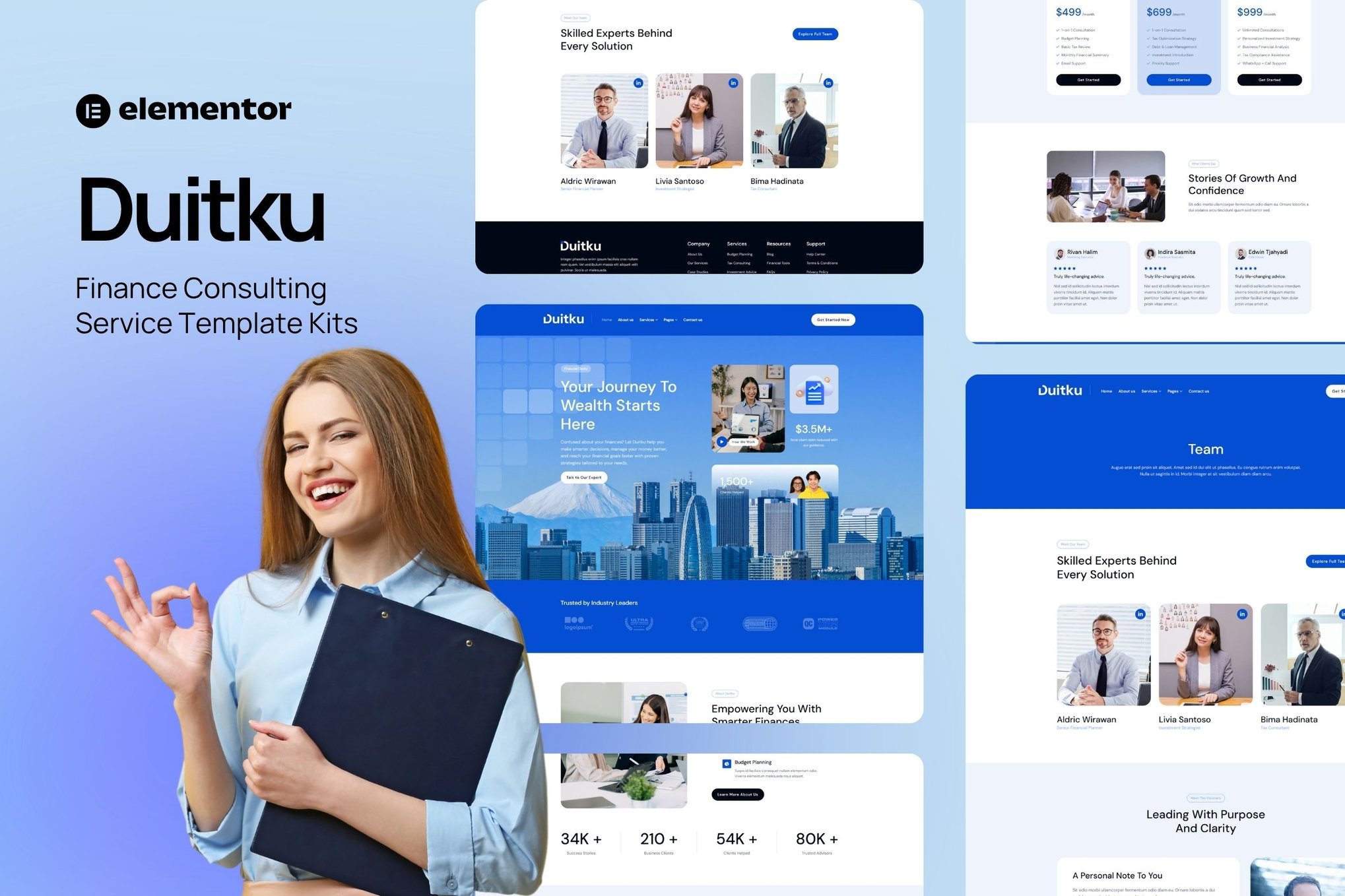 Duitku – Finance Consulting Service Elementor Template Kit template kit cover image