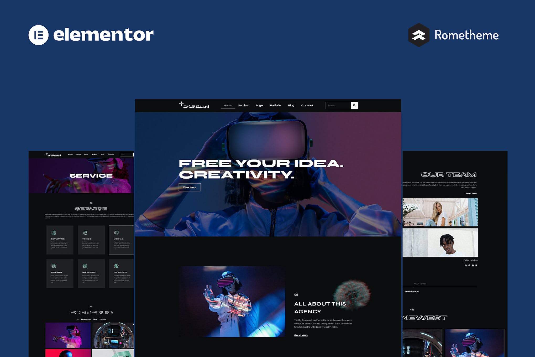D'Urban - Digital Agency Elementor Pro Full Site Template Kit template kit cover image