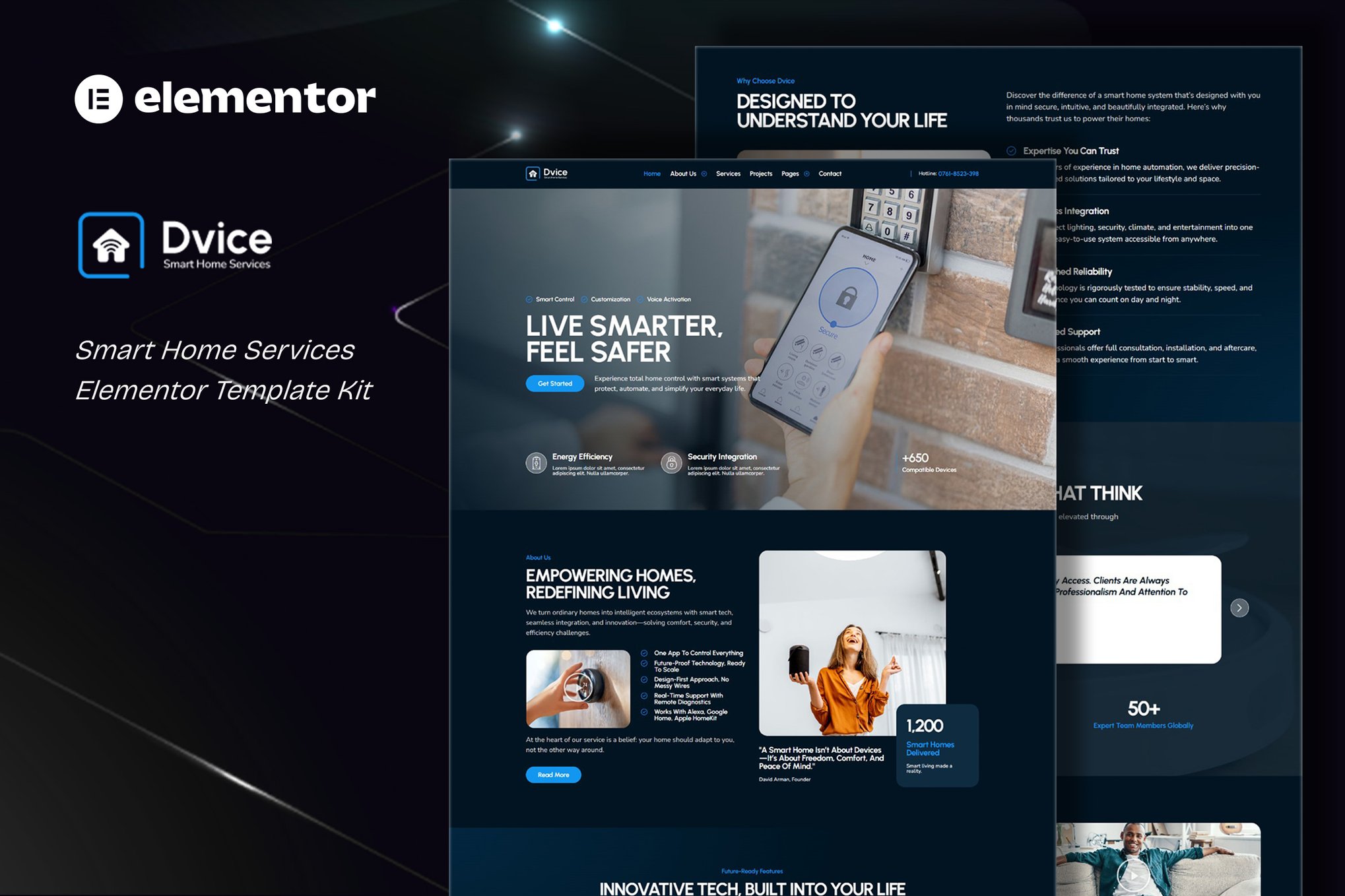 Dvice - Smart Home Services Elementor Template Kit template kit cover image