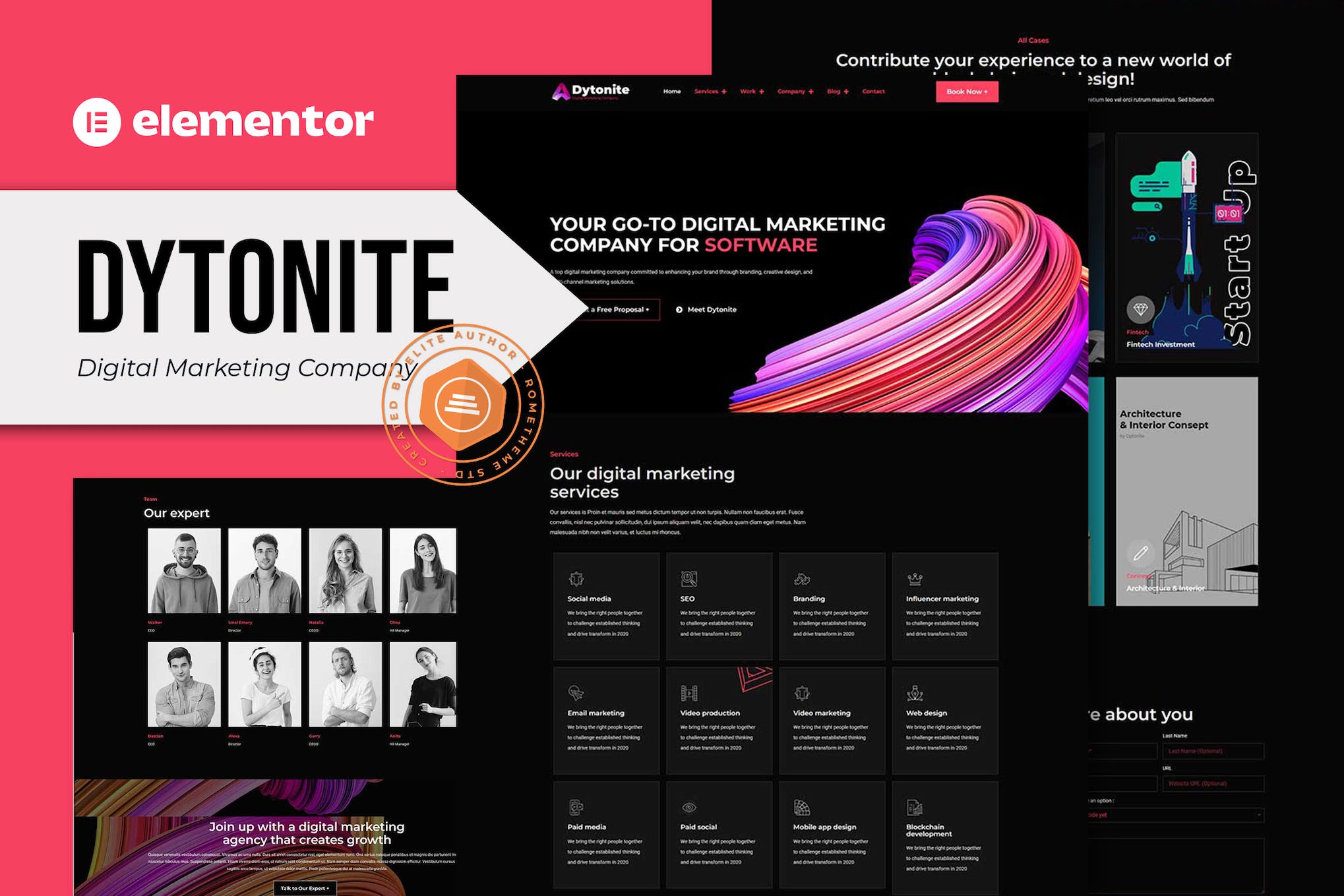 Dytonite - Digital Marketing Company Elementor Pro Template Kit template kit cover image
