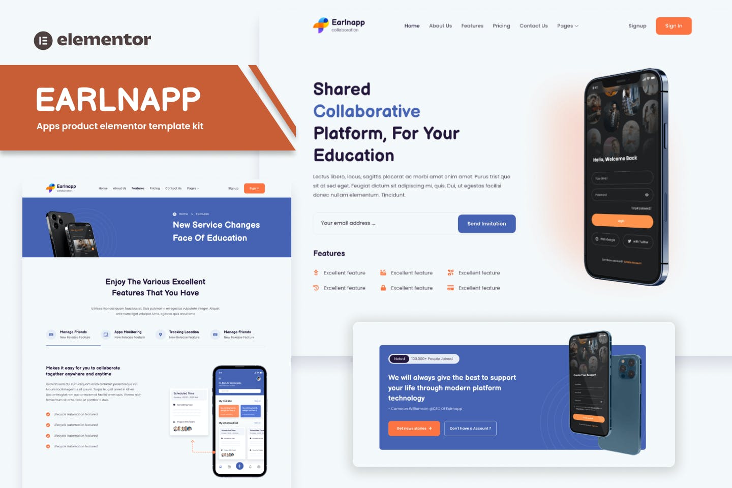 Earlnapp - Shared Collaborative Education Platform Template Kits template kit cover image