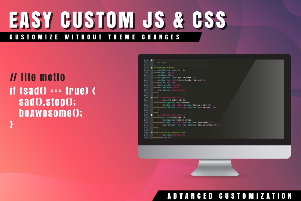 Easy Custom JS and CSS for WordPress plugin cover image