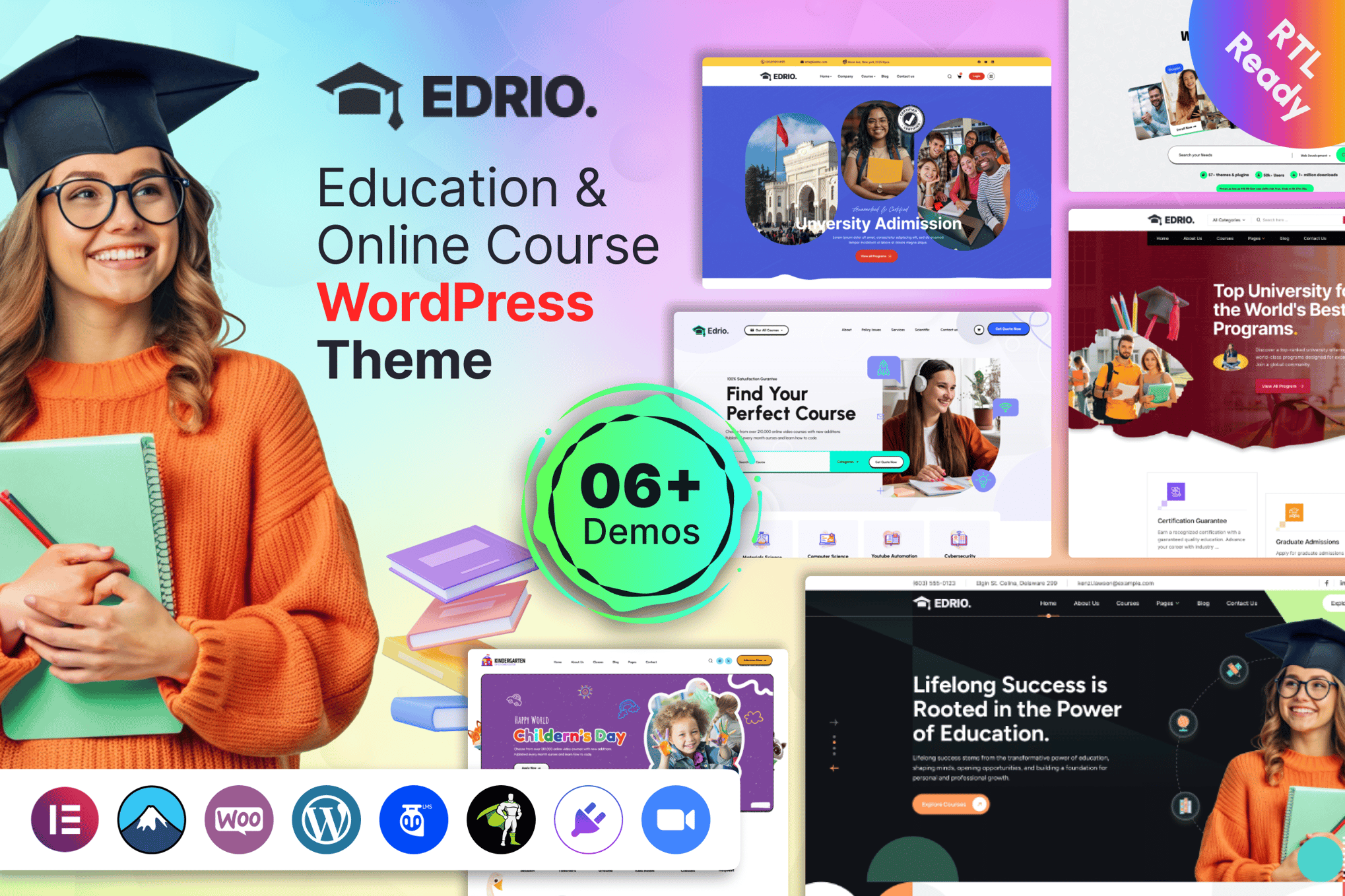 Edrio - Education & Online Course WordPress Theme theme cover image