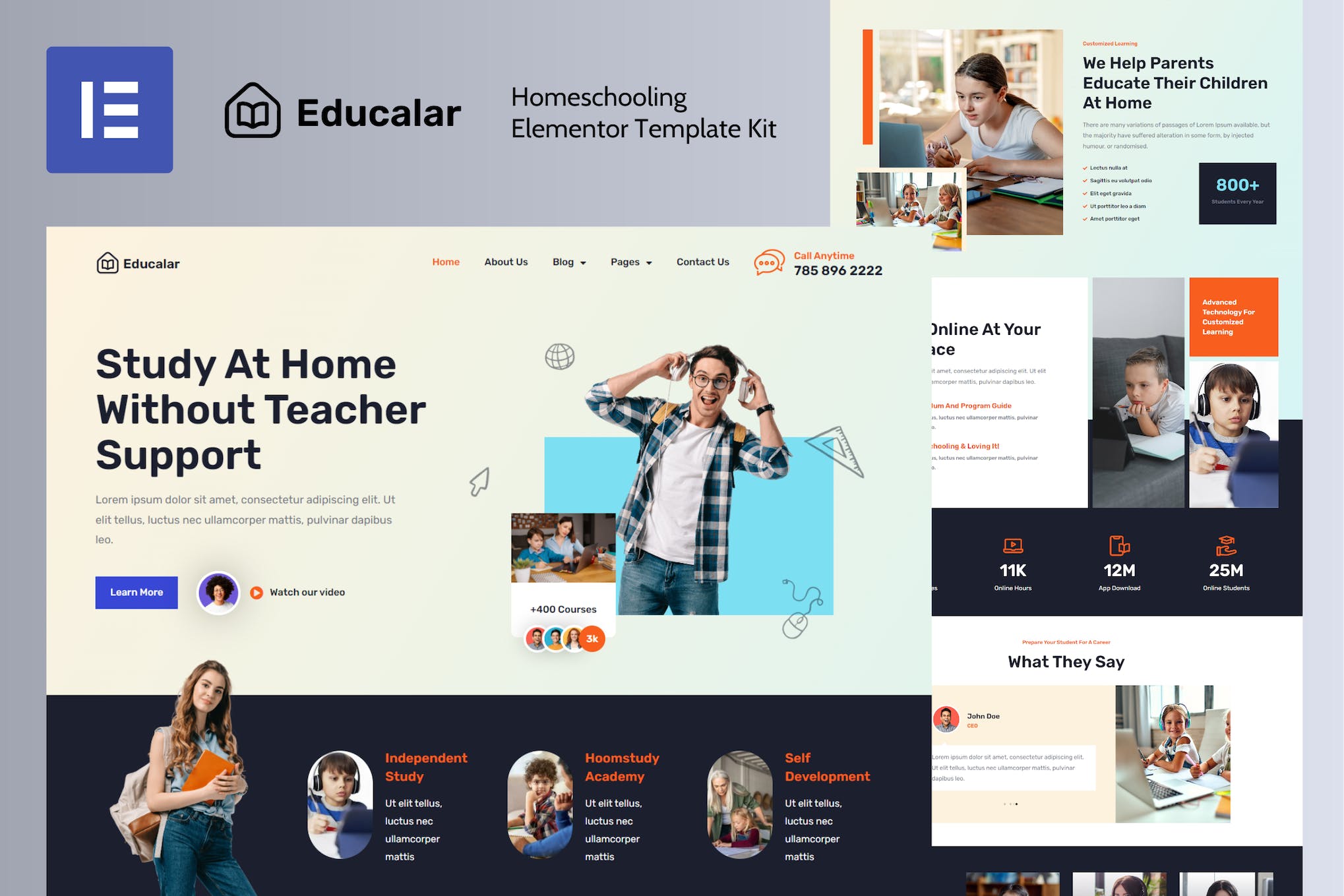 Educalar - Homeschooling Elementor Template Kit template kit cover image